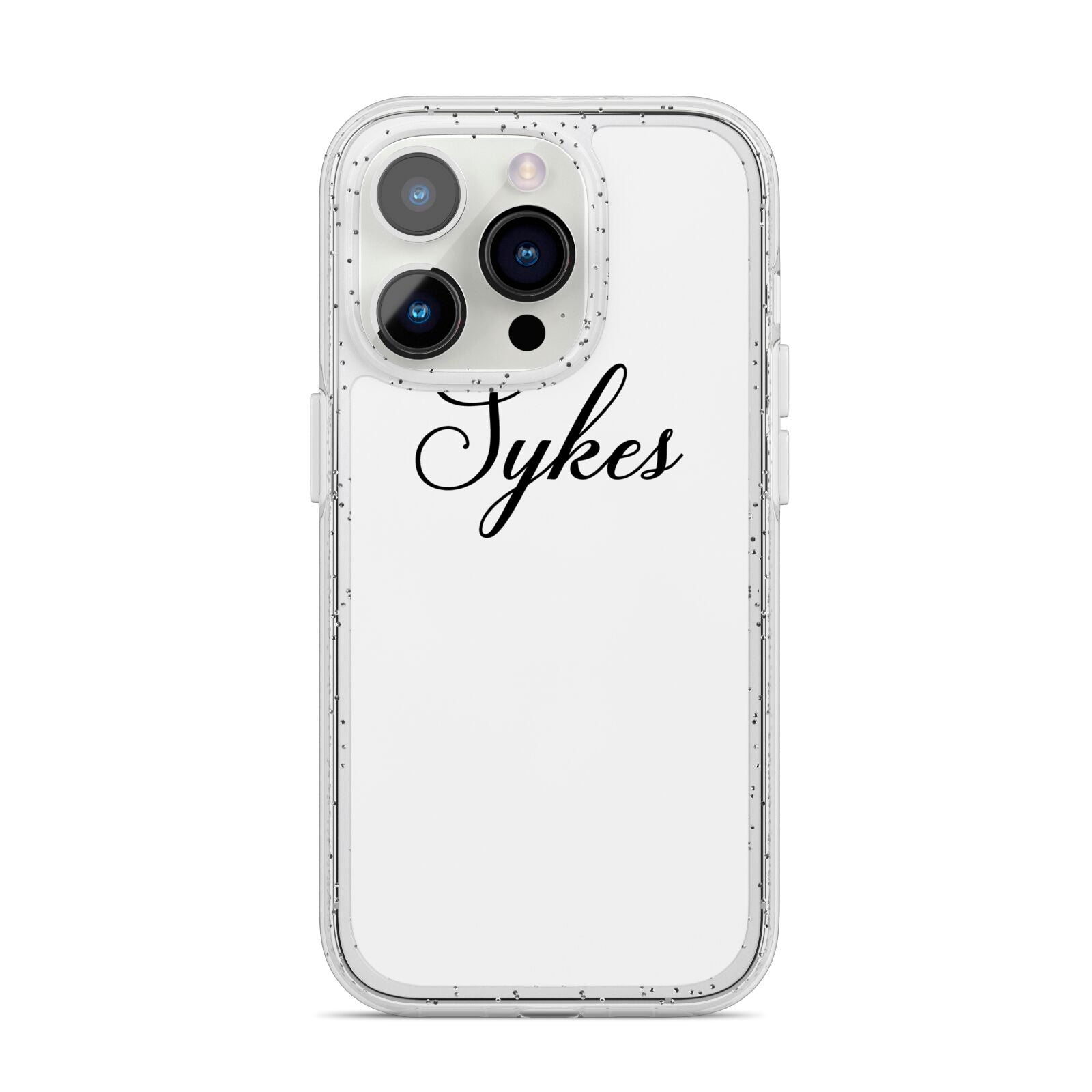 Personalised Wedding Name Mrs iPhone 14 Pro Glitter Tough Case Silver