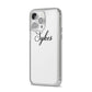 Personalised Wedding Name Mrs iPhone 14 Pro Max Clear Tough Case Silver Angled Image