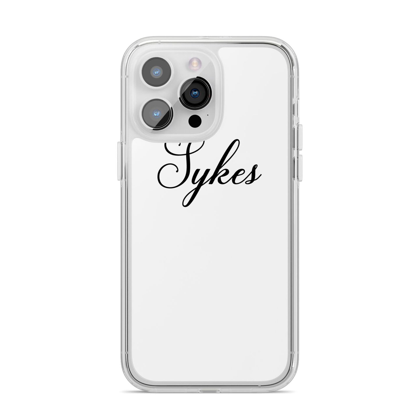 Personalised Wedding Name Mrs iPhone 14 Pro Max Clear Tough Case Silver