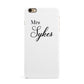 Personalised Wedding Name Mrs iPhone 6 Plus 3D Snap Case on Gold Phone