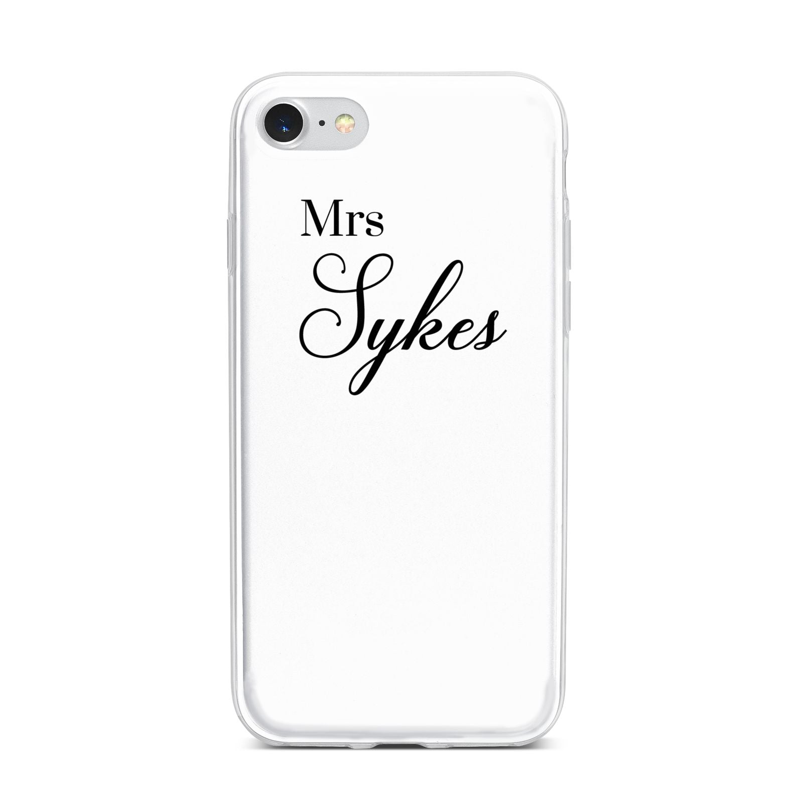 Personalised Wedding Name Mrs iPhone 7 Bumper Case on Silver iPhone