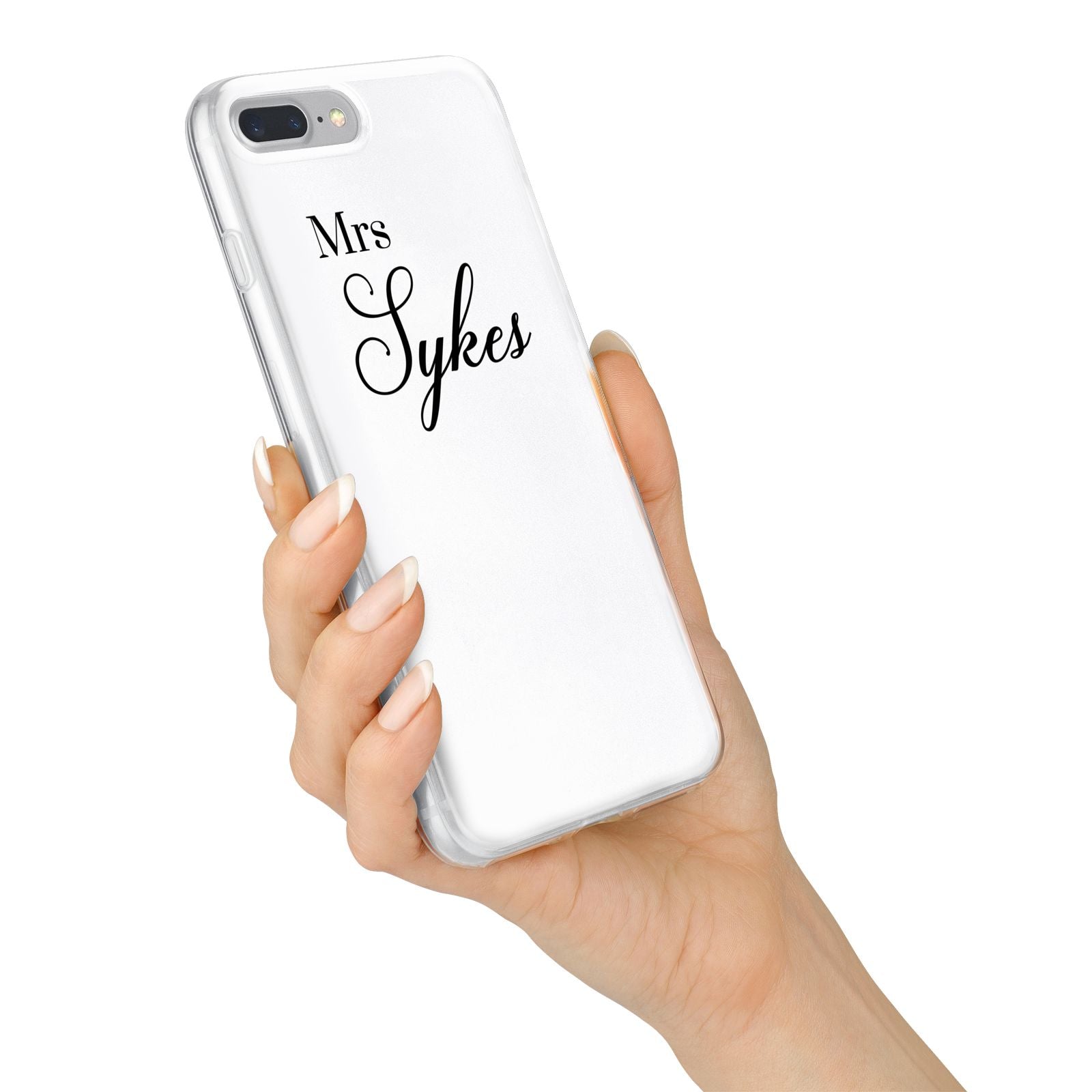 Personalised Wedding Name Mrs iPhone 7 Plus Bumper Case on Silver iPhone Alternative Image