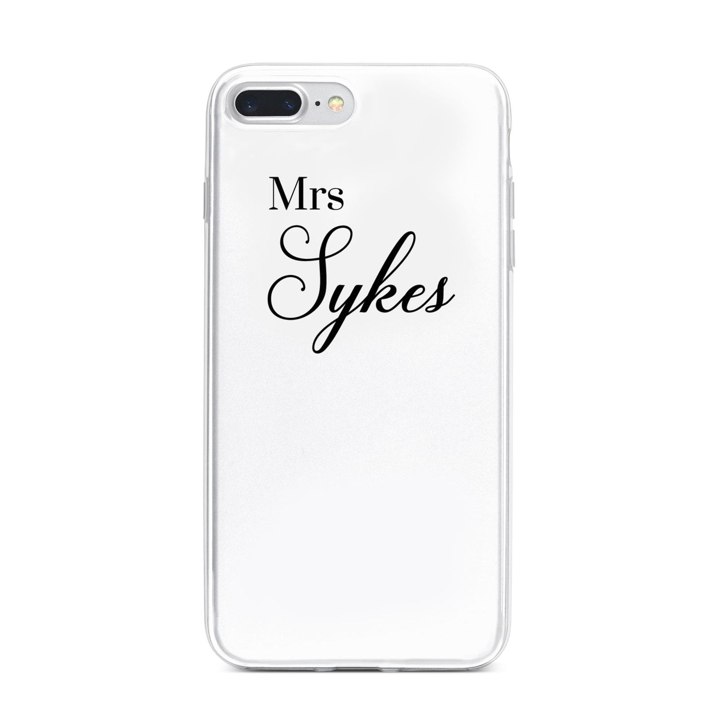 Personalised Wedding Name Mrs iPhone 7 Plus Bumper Case on Silver iPhone