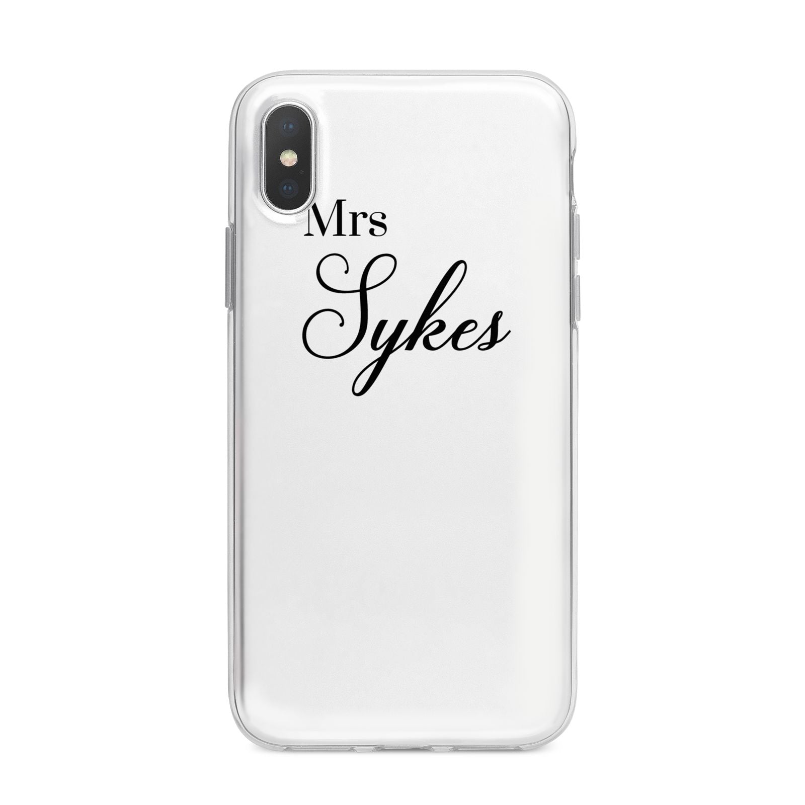 Personalised Wedding Name Mrs iPhone X Bumper Case on Silver iPhone Alternative Image 1