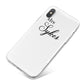 Personalised Wedding Name Mrs iPhone X Bumper Case on Silver iPhone