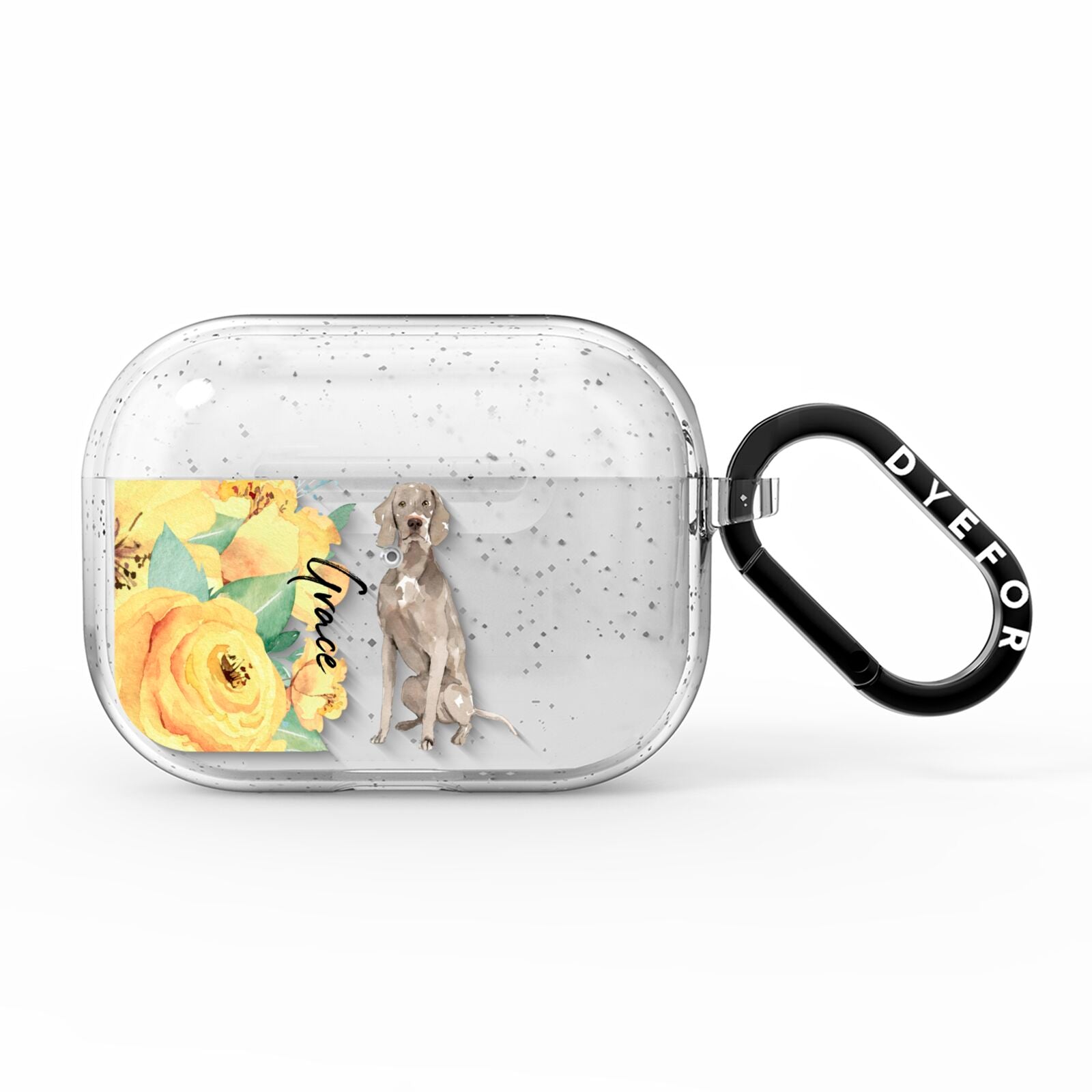 Personalised Weimaraner AirPods Pro Glitter Case