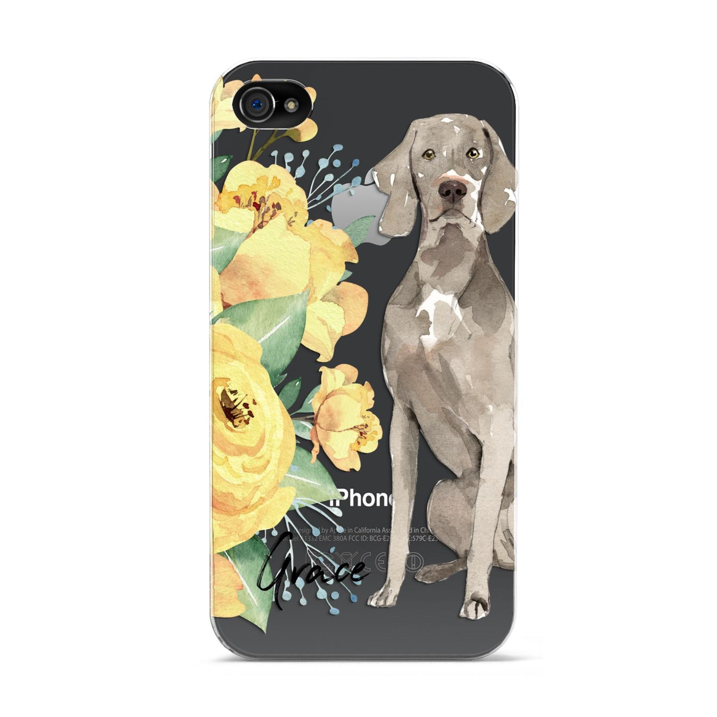 Personalised Weimaraner Apple iPhone 4s Case