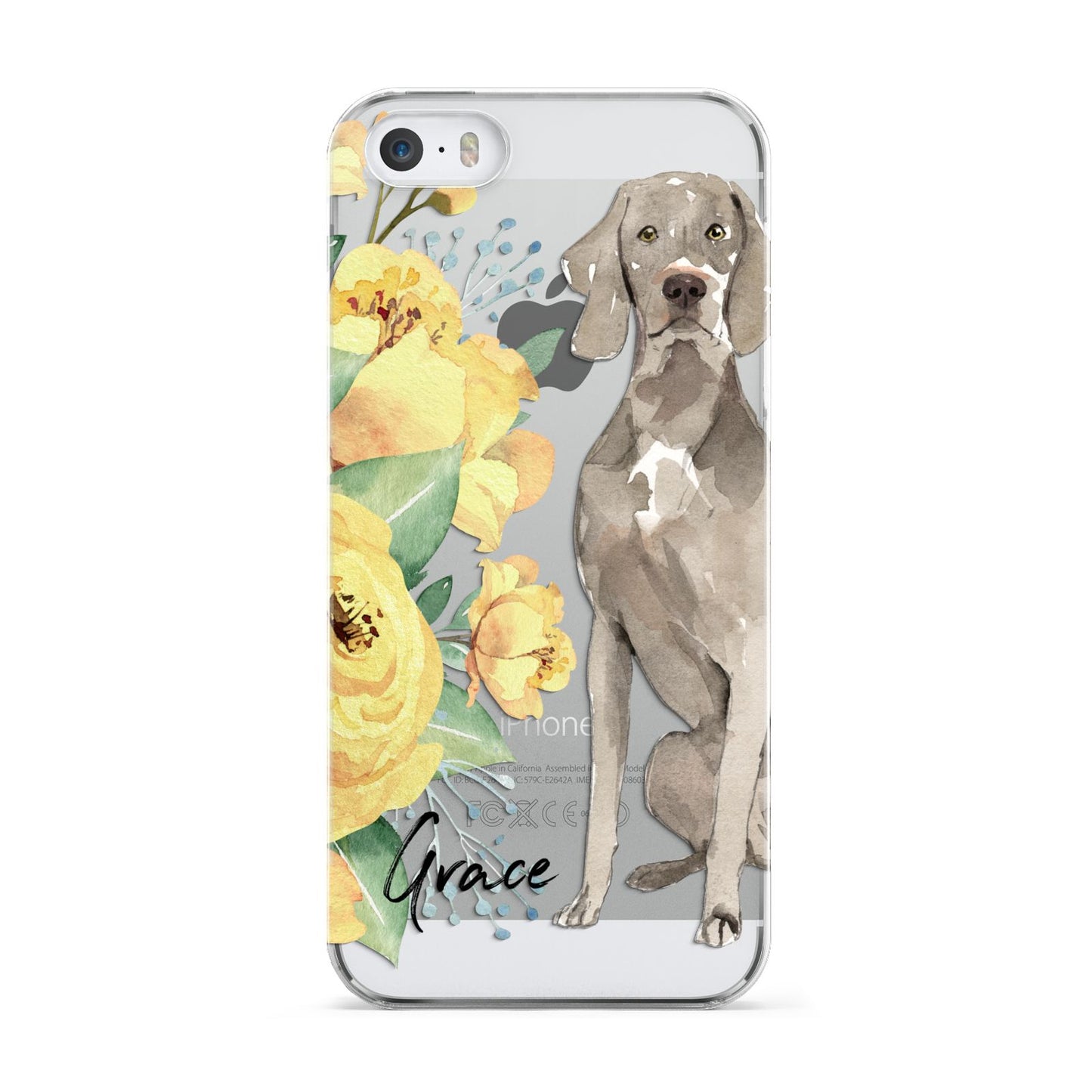 Personalised Weimaraner Apple iPhone 5 Case