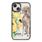 Personalised Weimaraner iPhone 13 Black Impact Case on Silver phone