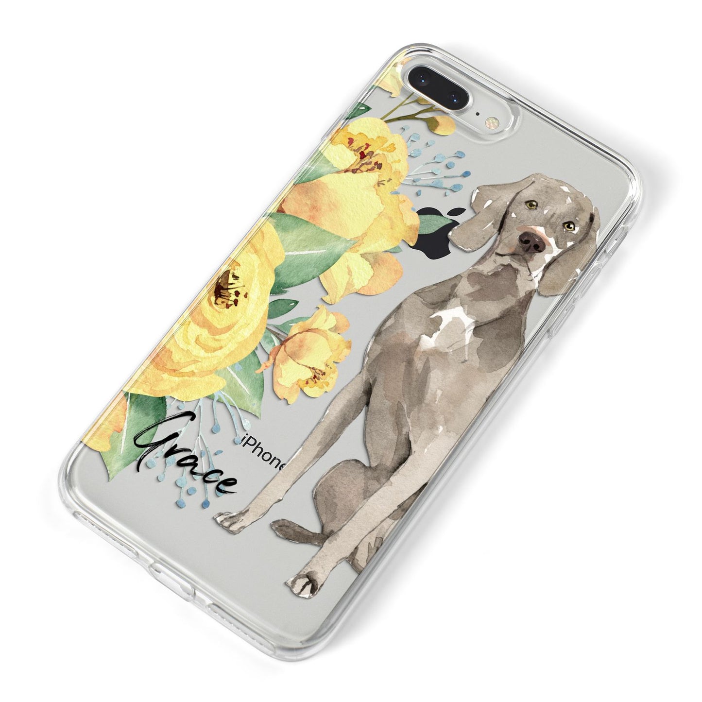 Personalised Weimaraner iPhone 8 Plus Bumper Case on Silver iPhone Alternative Image