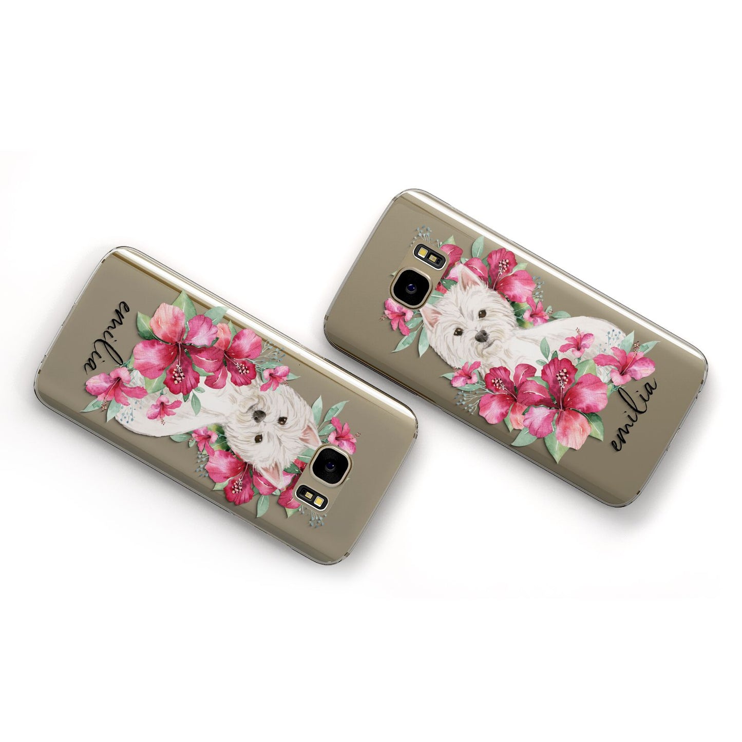 Personalised Westie Dog Samsung Galaxy Case Flat Overview