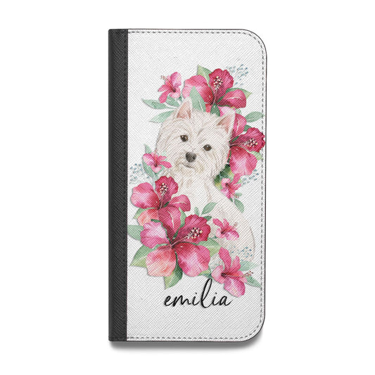 Personalised Westie Dog Vegan Leather Flip Samsung Case