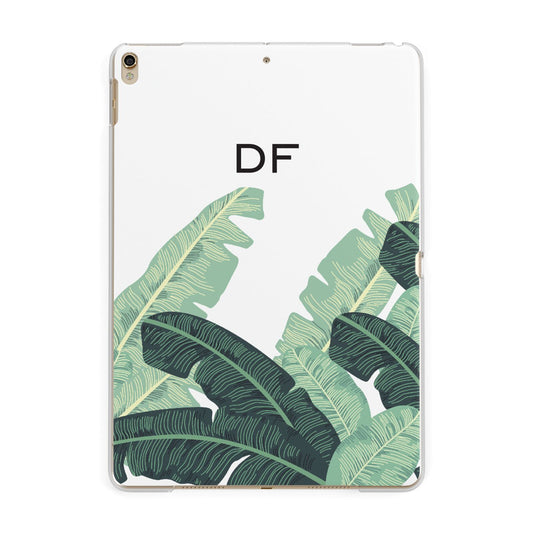 Personalised White Banana Leaf Apple iPad Gold Case