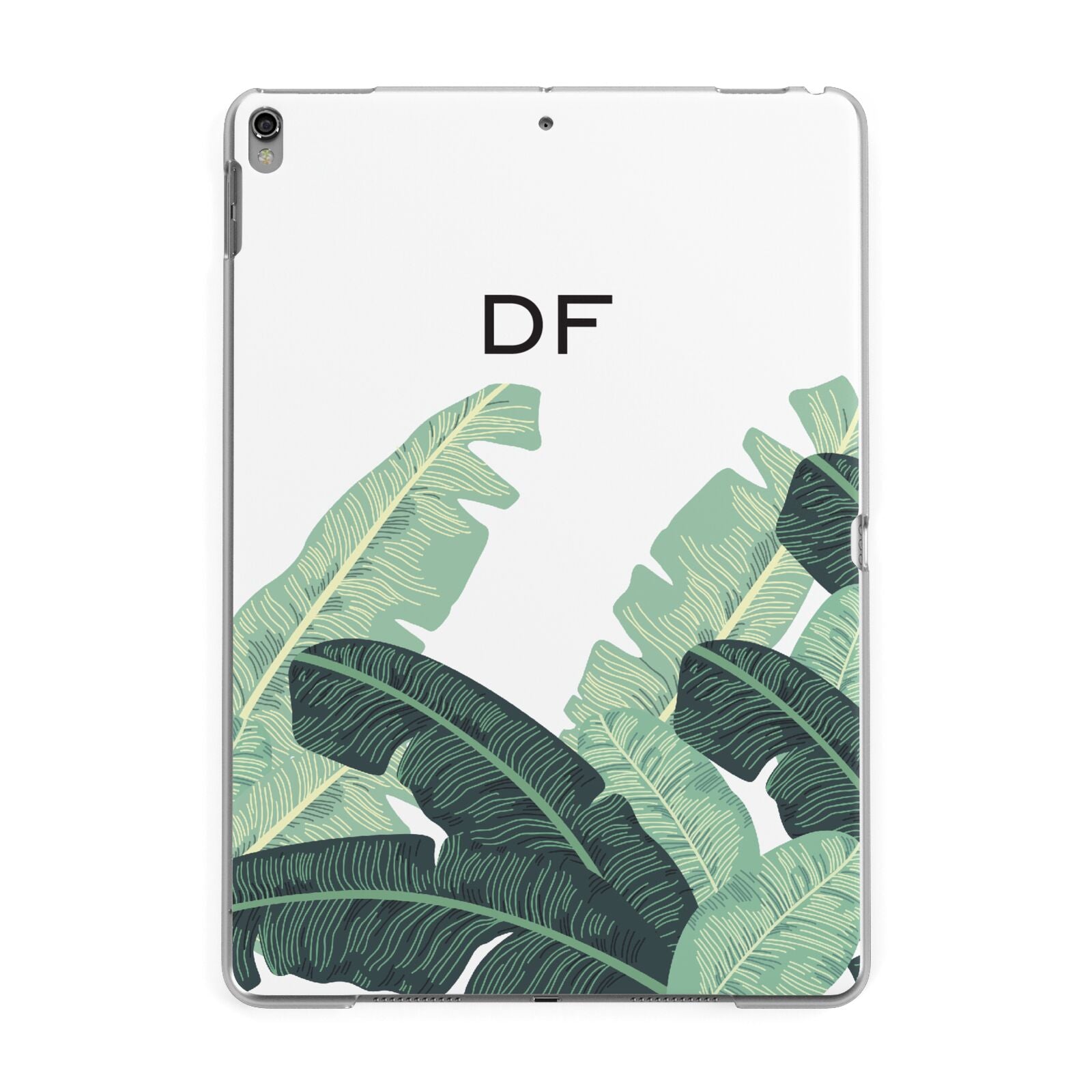 Personalised White Banana Leaf Apple iPad Grey Case