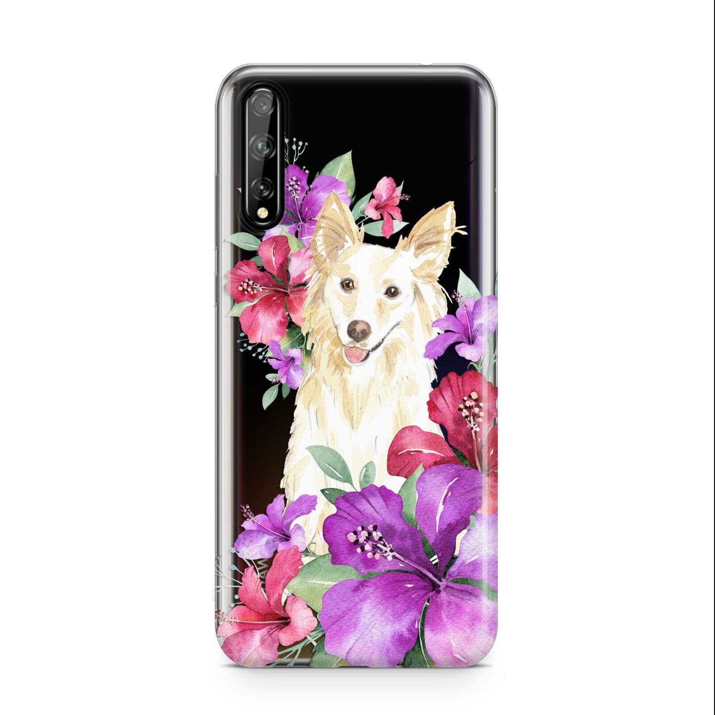 Personalised White Collie Huawei Enjoy 10s Phone Case