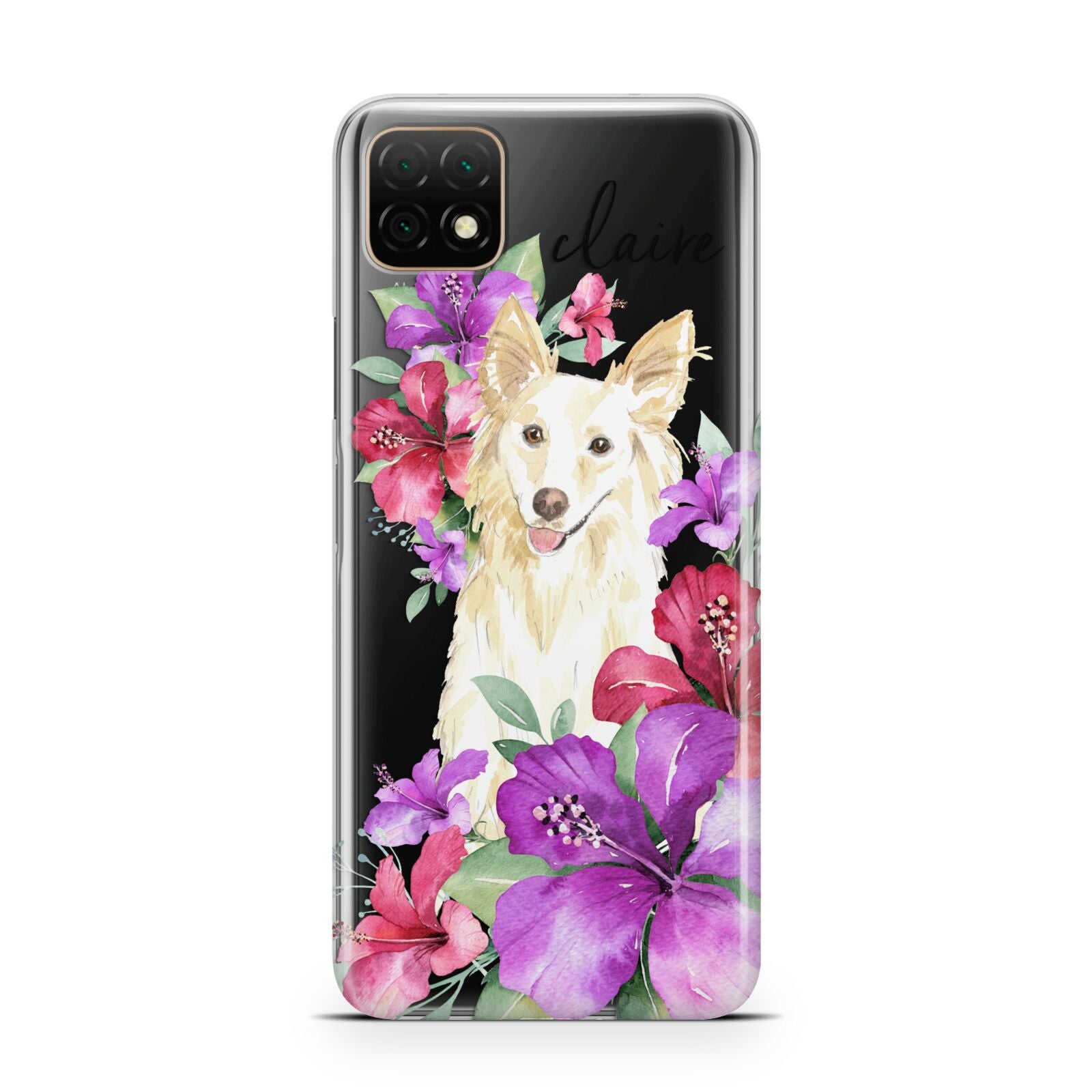 Personalised White Collie Huawei Enjoy 20 Phone Case