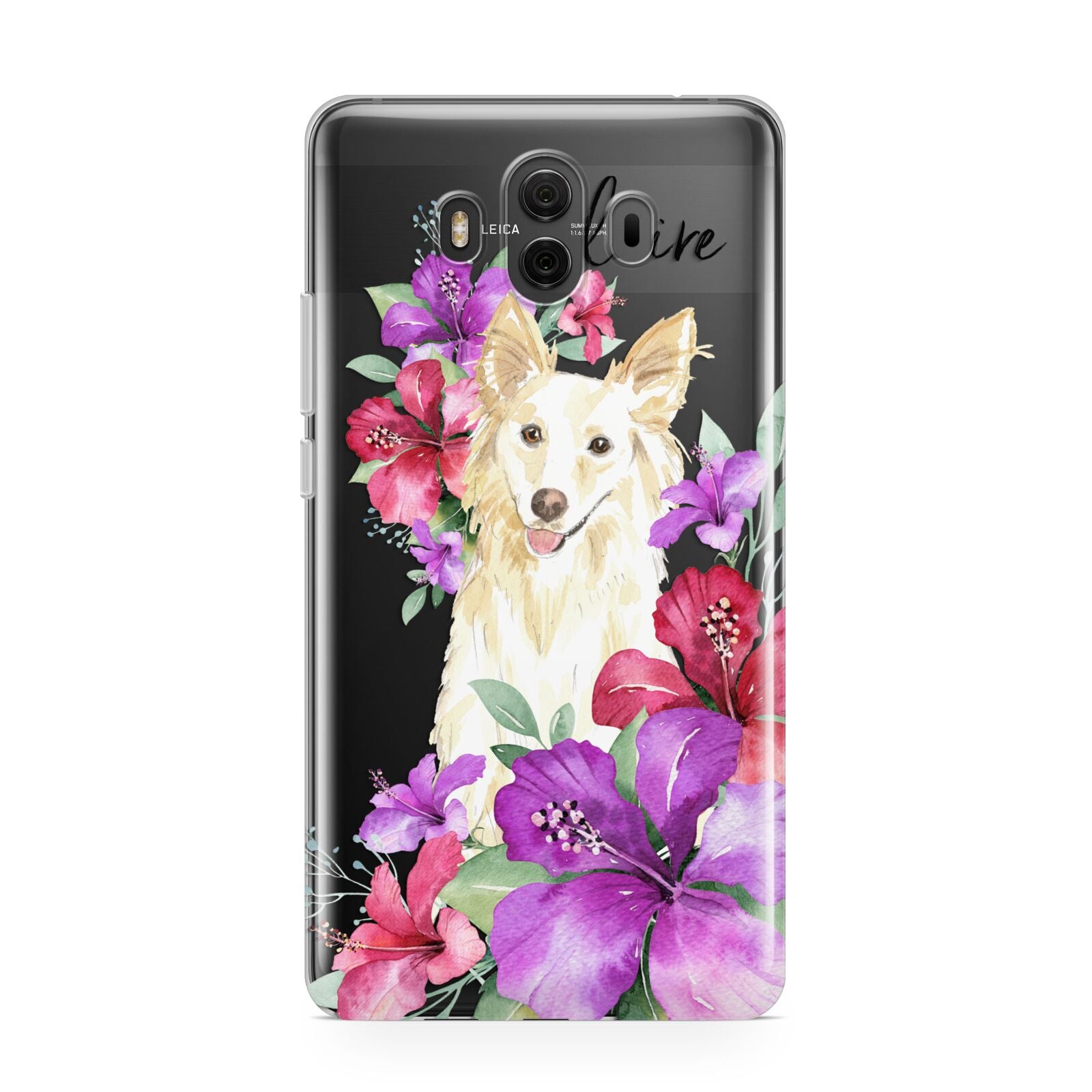 Personalised White Collie Huawei Mate 10 Protective Phone Case