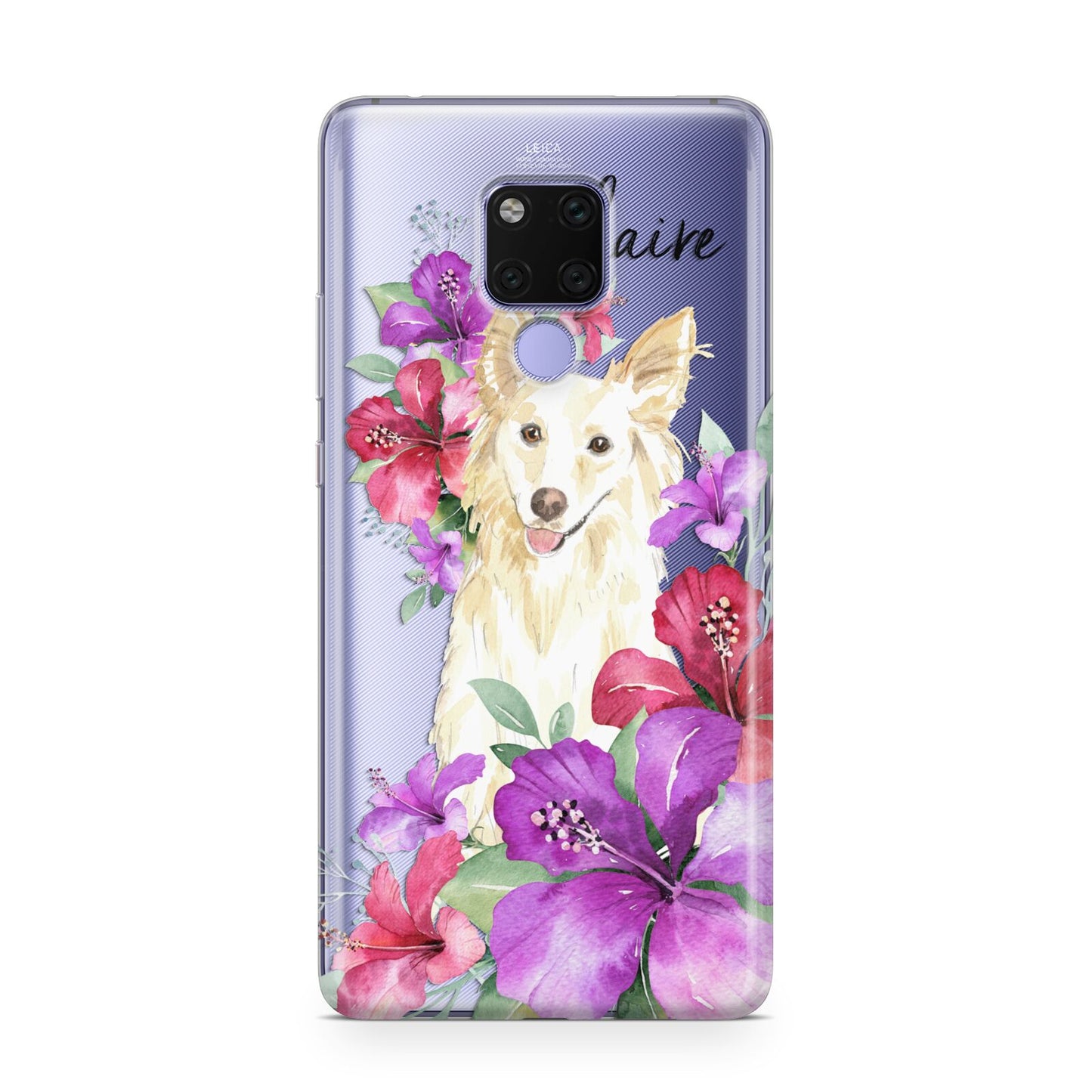 Personalised White Collie Huawei Mate 20X Phone Case