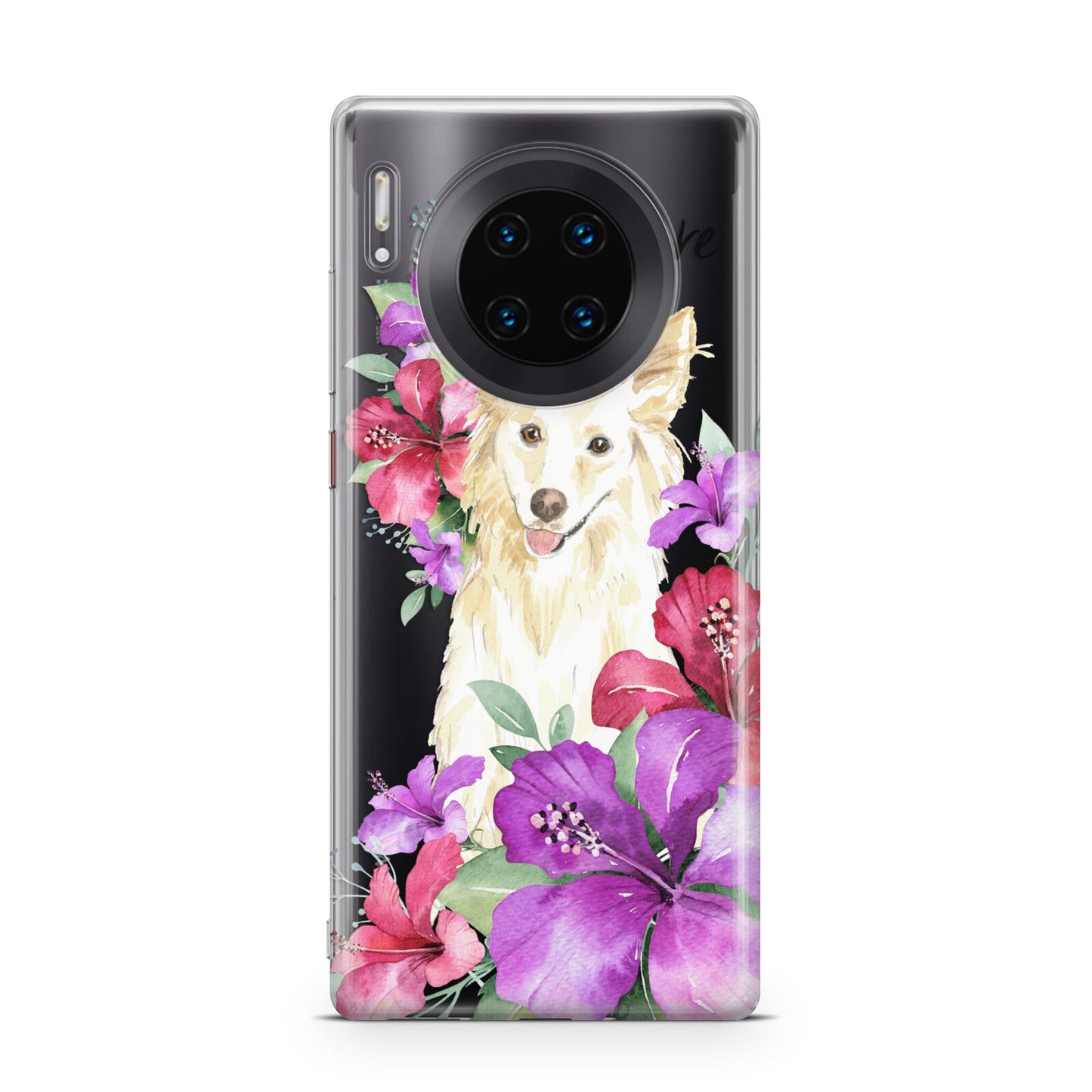 Personalised White Collie Huawei Mate 30 Pro Phone Case