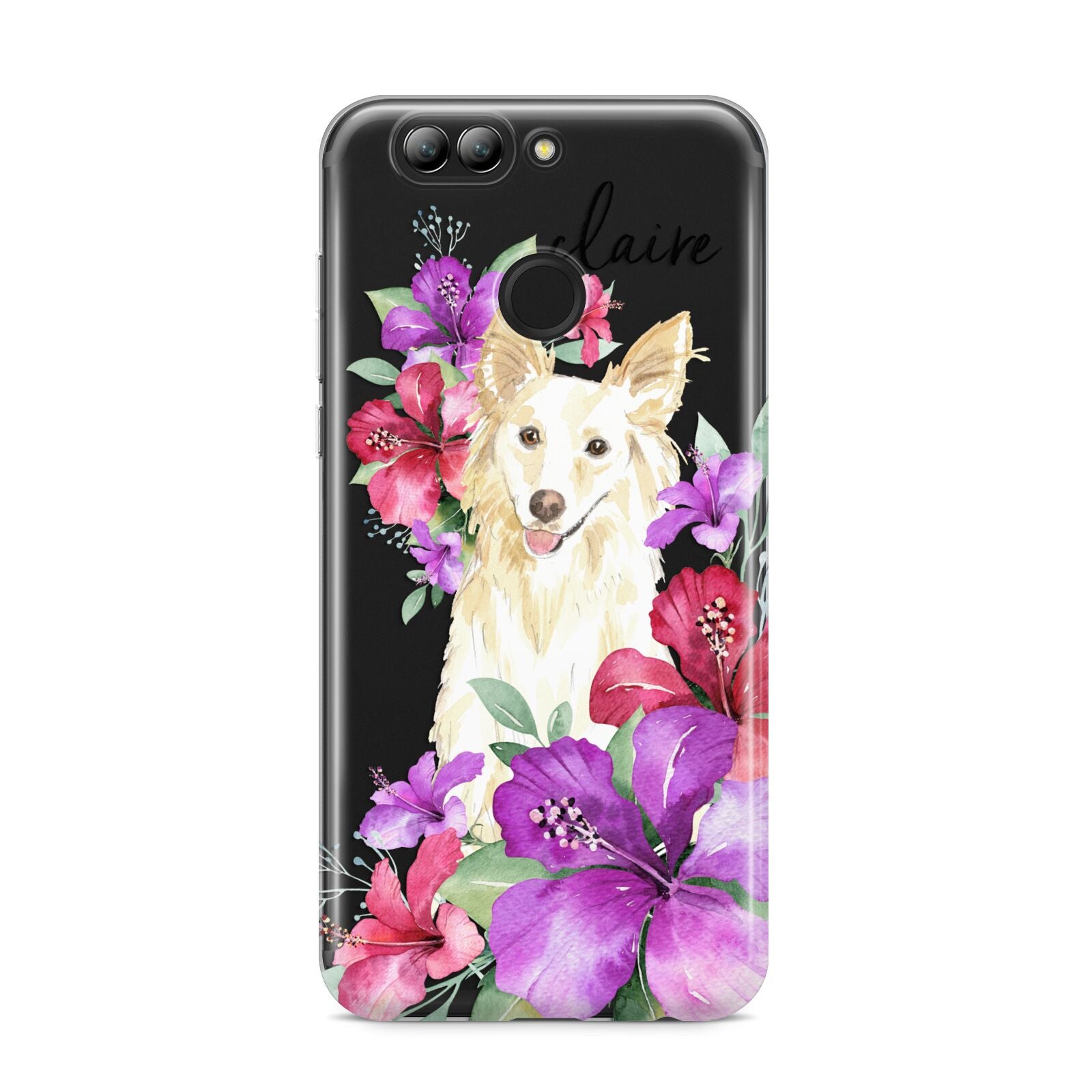 Personalised White Collie Huawei Nova 2s Phone Case