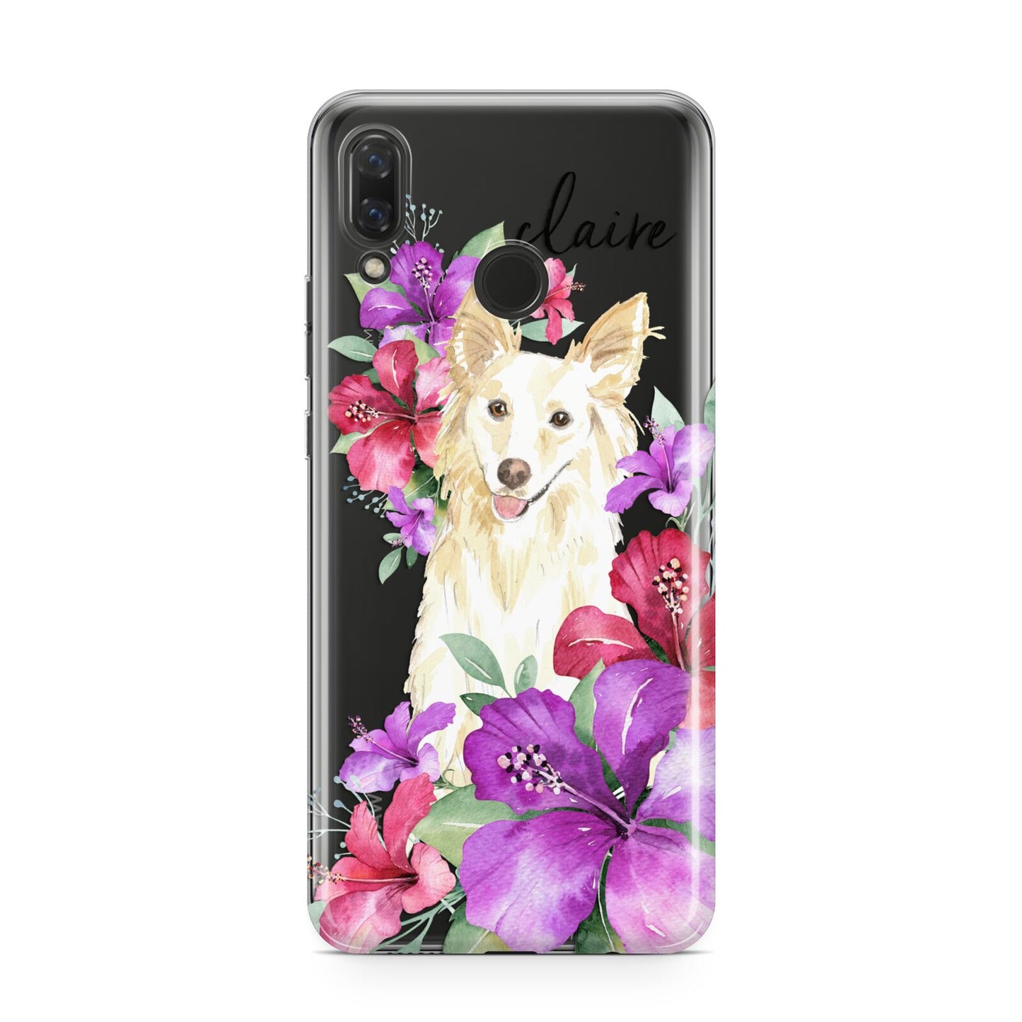 Personalised White Collie Huawei Nova 3 Phone Case