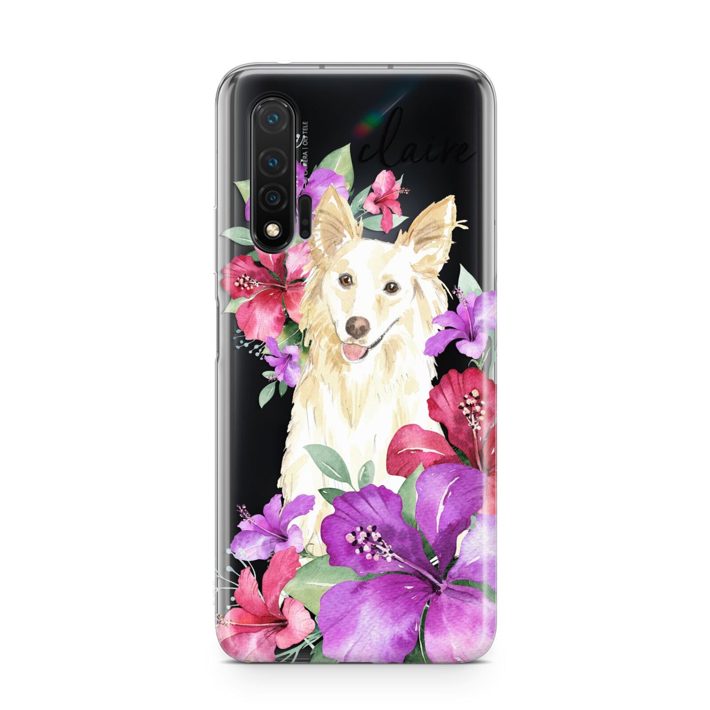 Personalised White Collie Huawei Nova 6 Phone Case