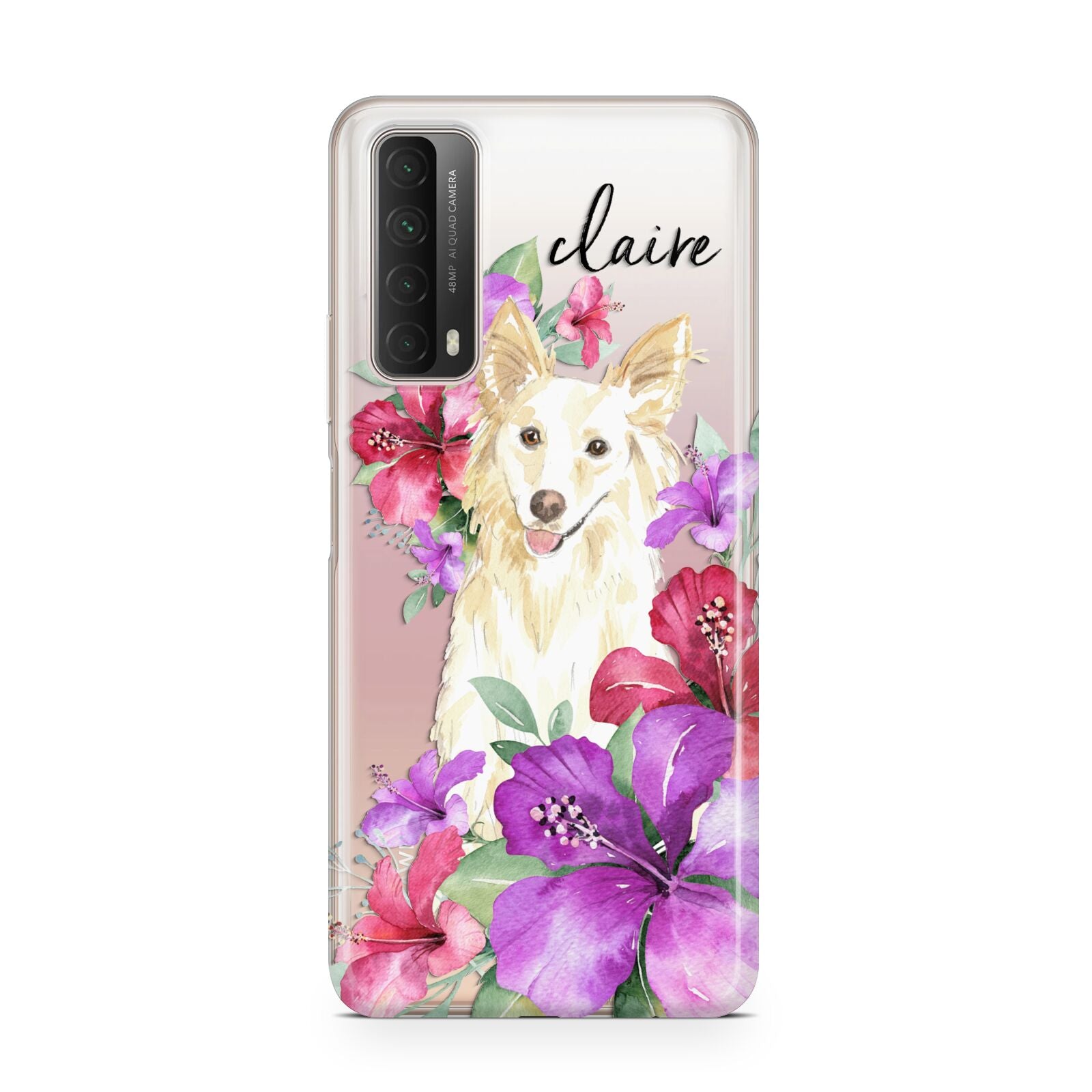 Personalised White Collie Huawei P Smart 2021