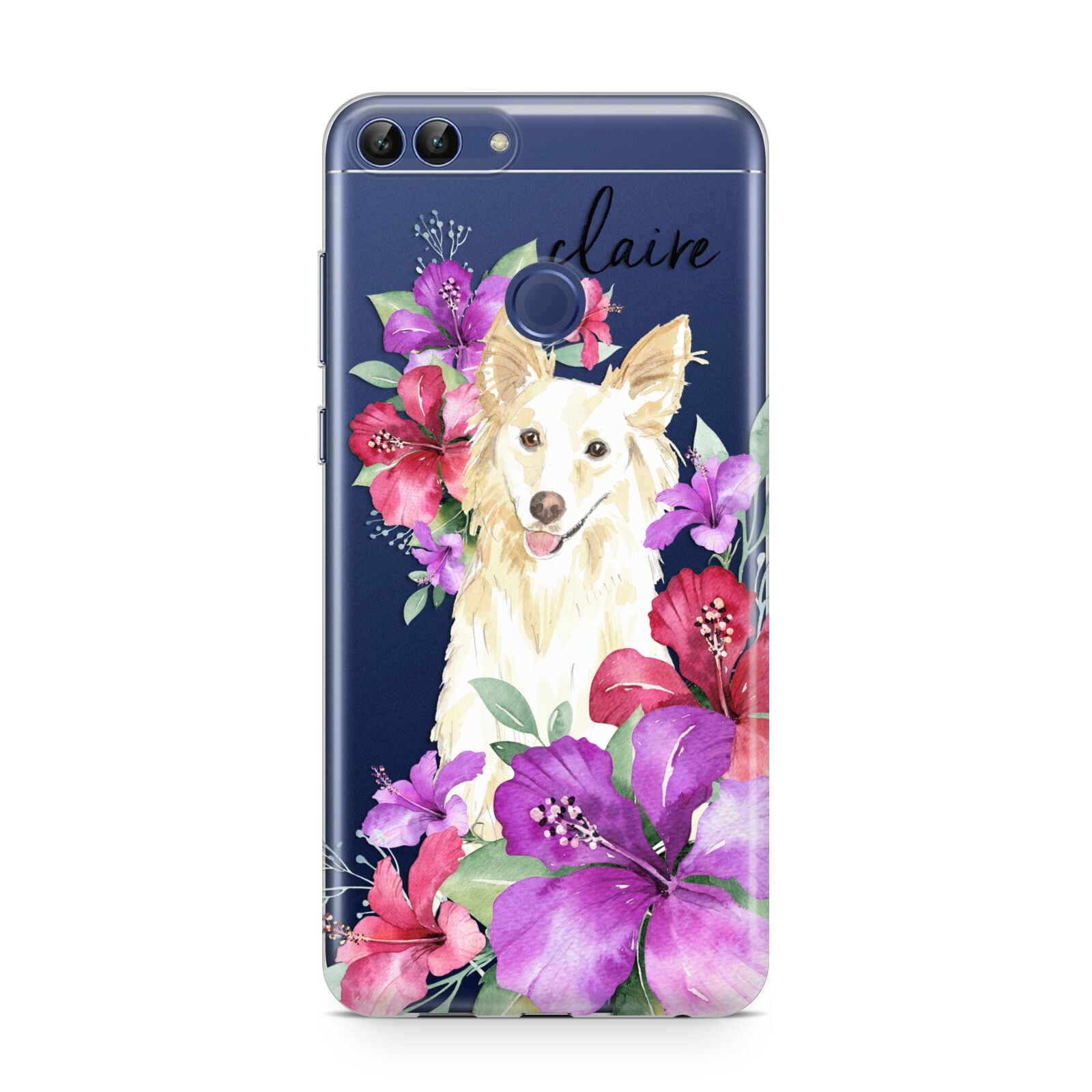 Personalised White Collie Huawei P Smart Case