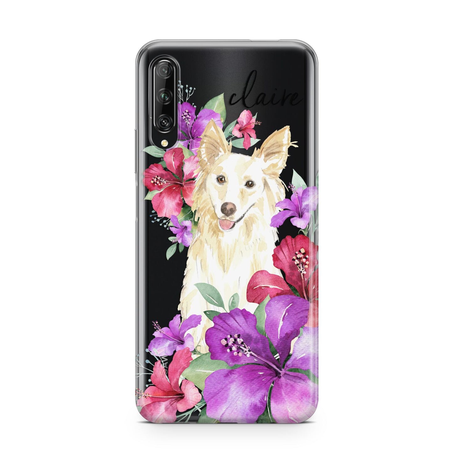 Personalised White Collie Huawei P Smart Pro 2019