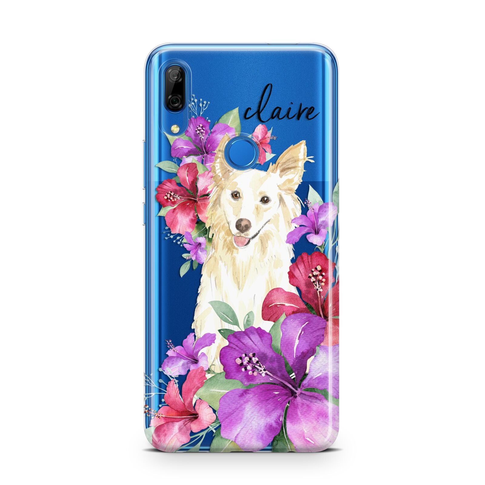 Personalised White Collie Huawei P Smart Z