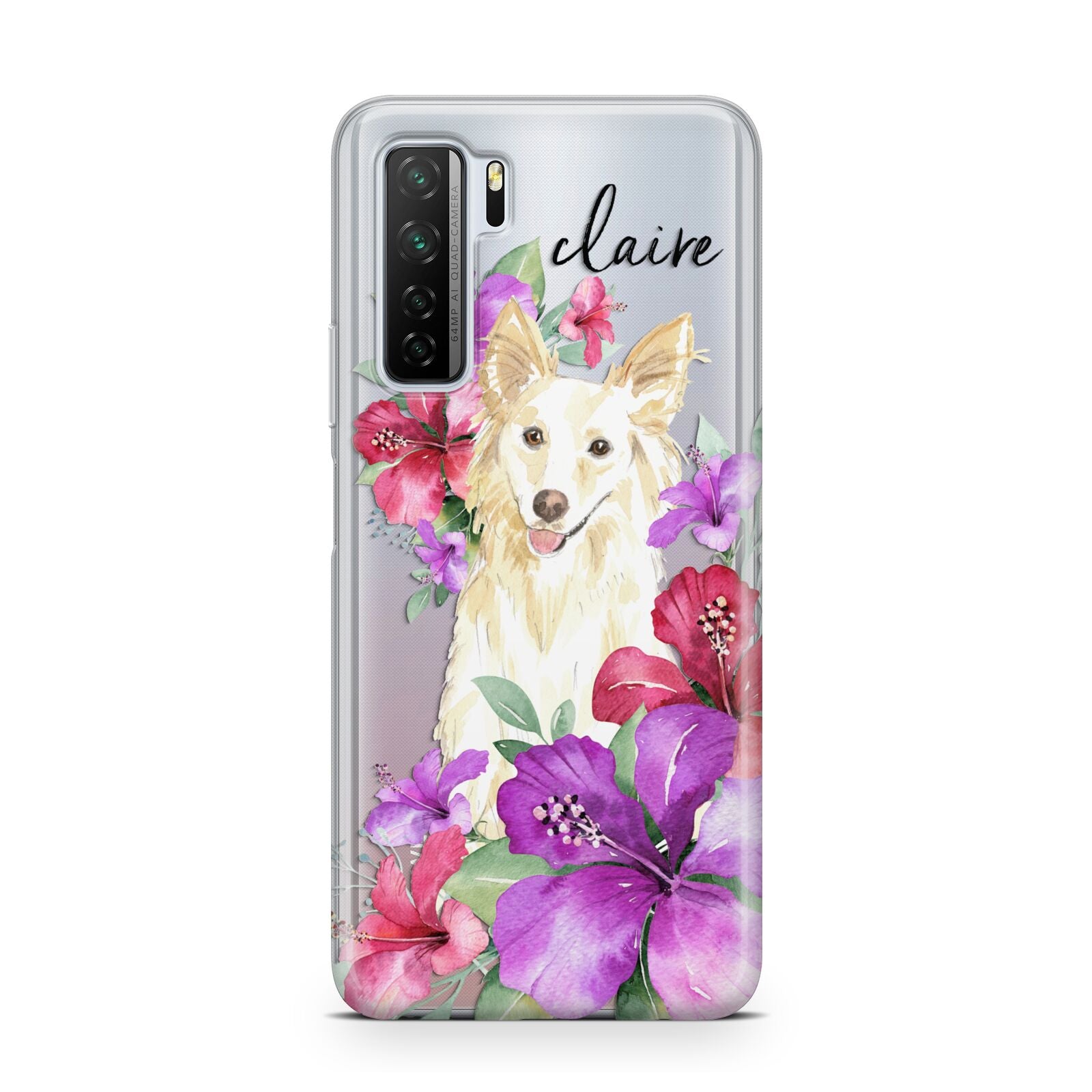 Personalised White Collie Huawei P40 Lite 5G Phone Case