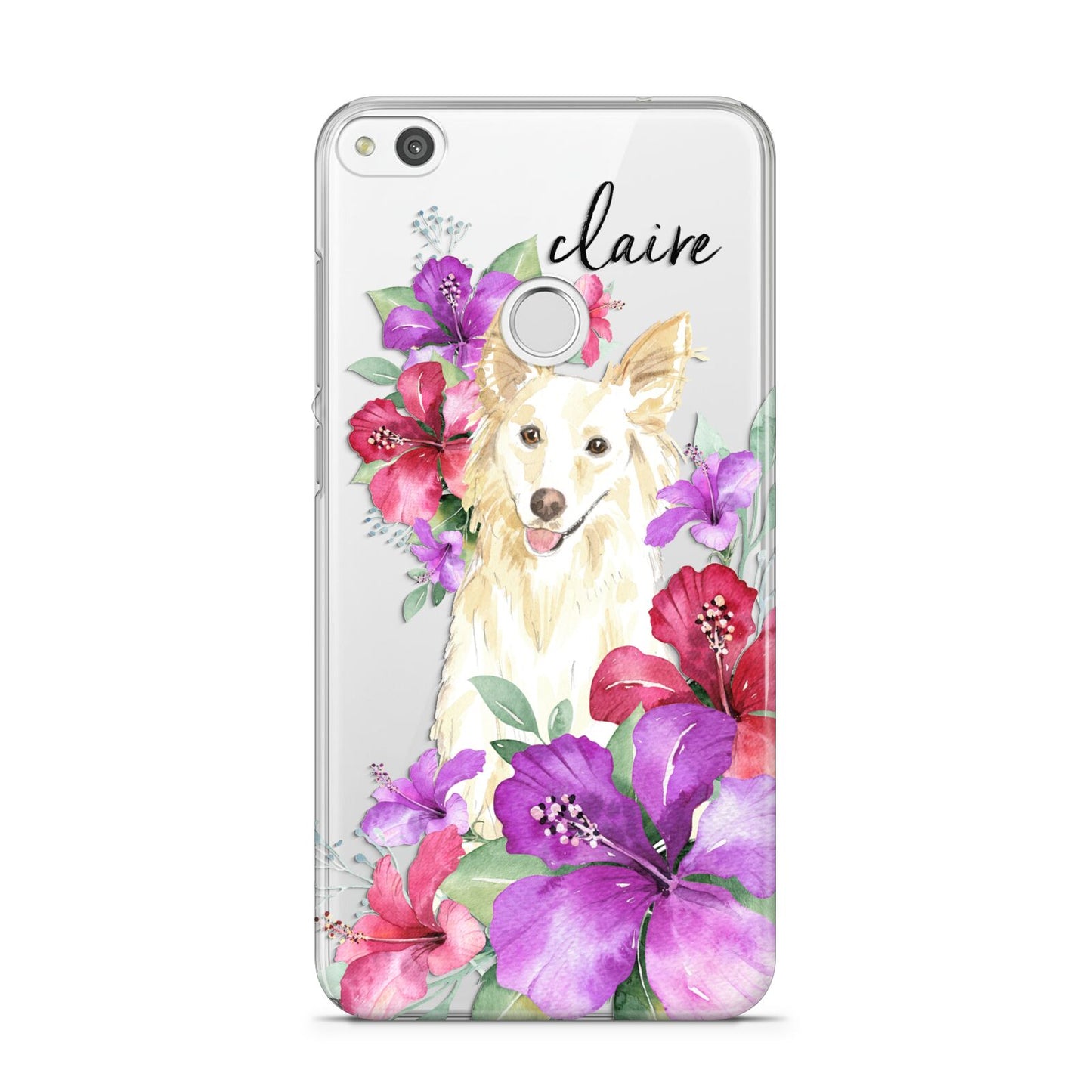 Personalised White Collie Huawei P8 Lite Case