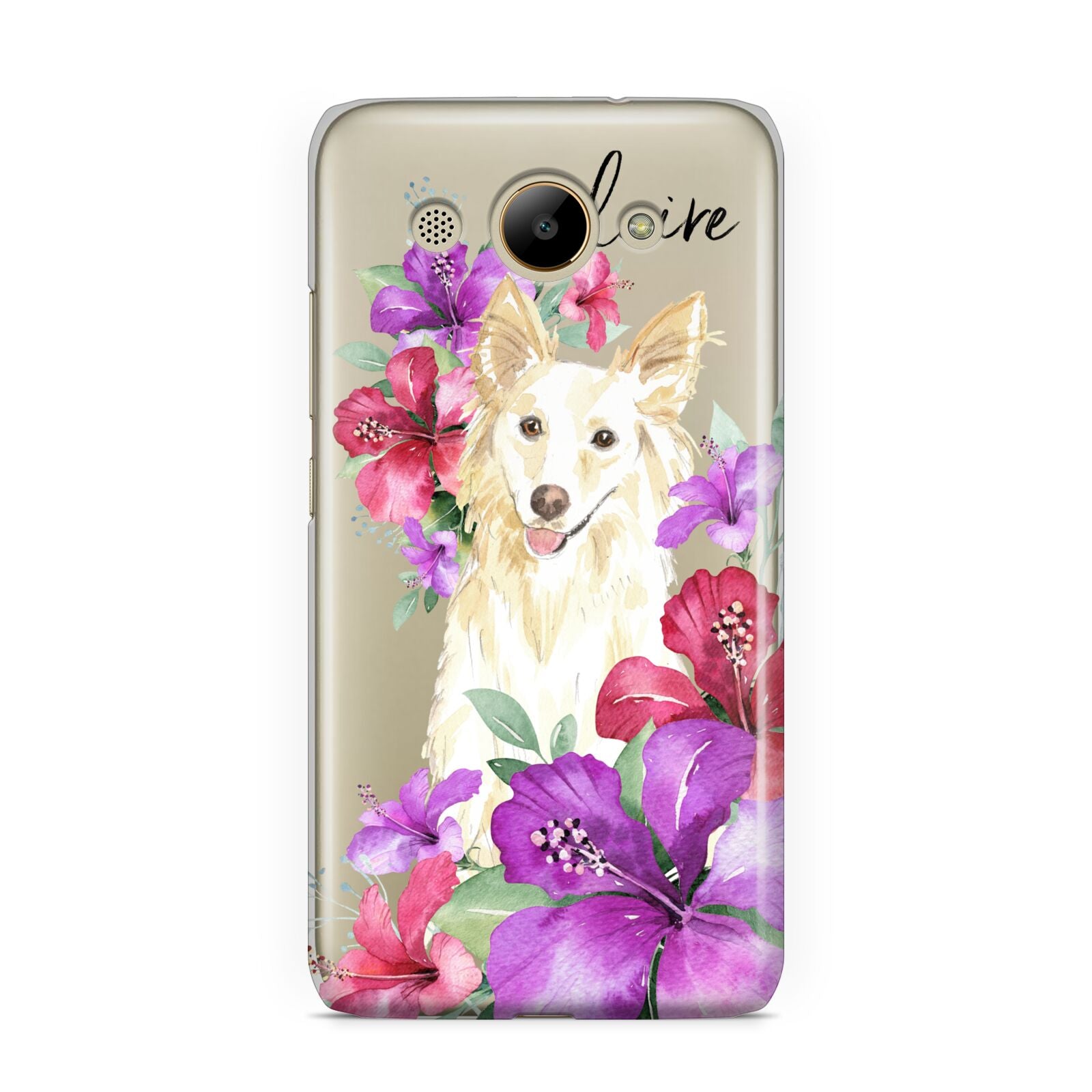 Personalised White Collie Huawei Y3 2017