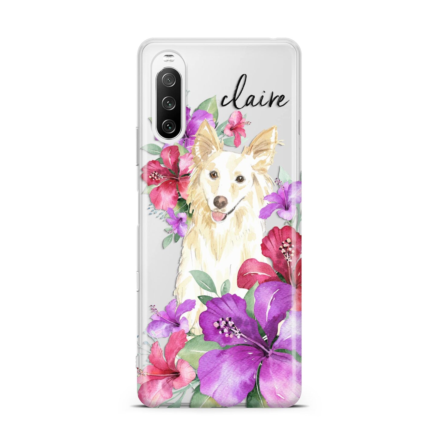 Personalised White Collie Sony Xperia 10 III Case