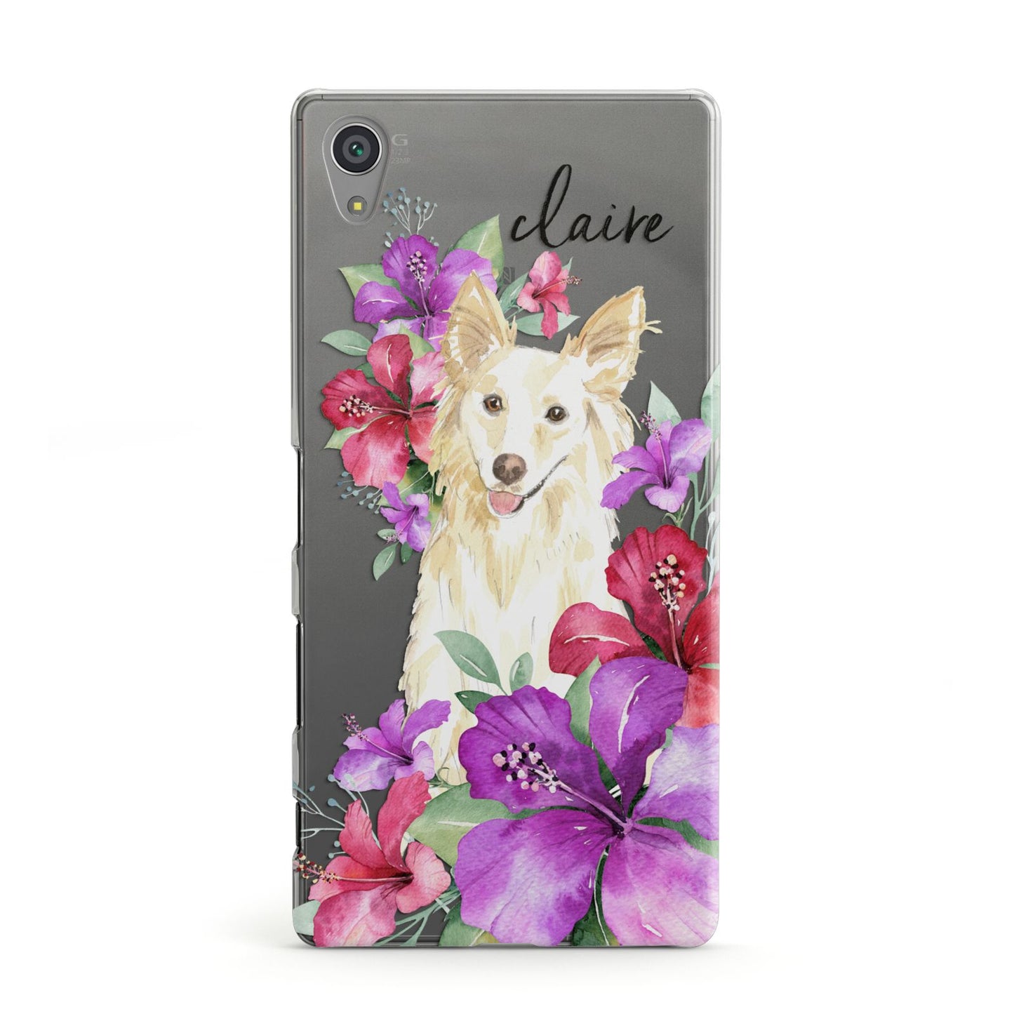 Personalised White Collie Sony Xperia Case