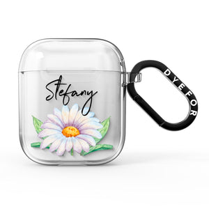 Personalised White Daisy AirPods Case