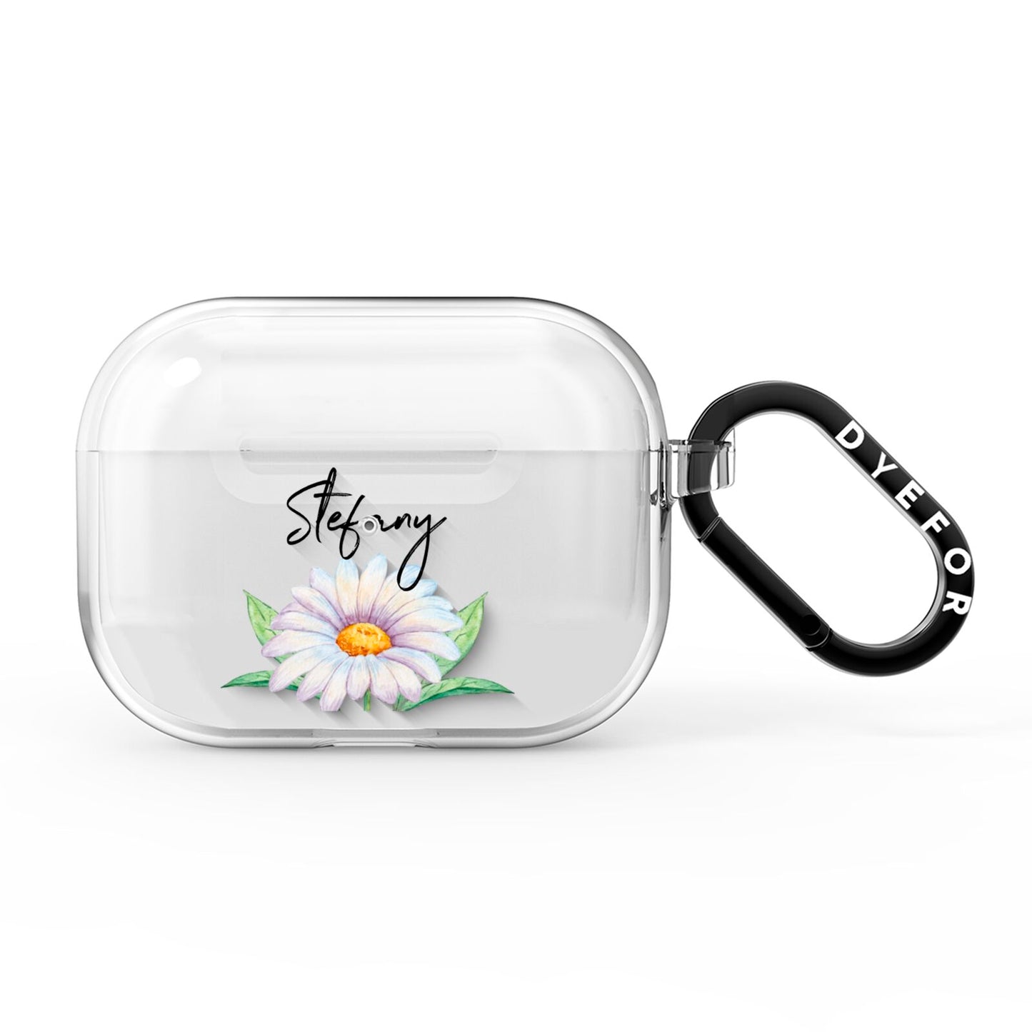 Personalised White Daisy AirPods Pro Clear Case