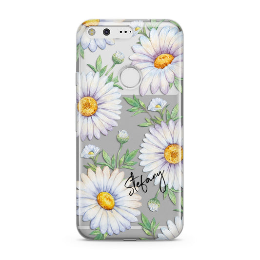 Personalised White Daisy Google Pixel Case