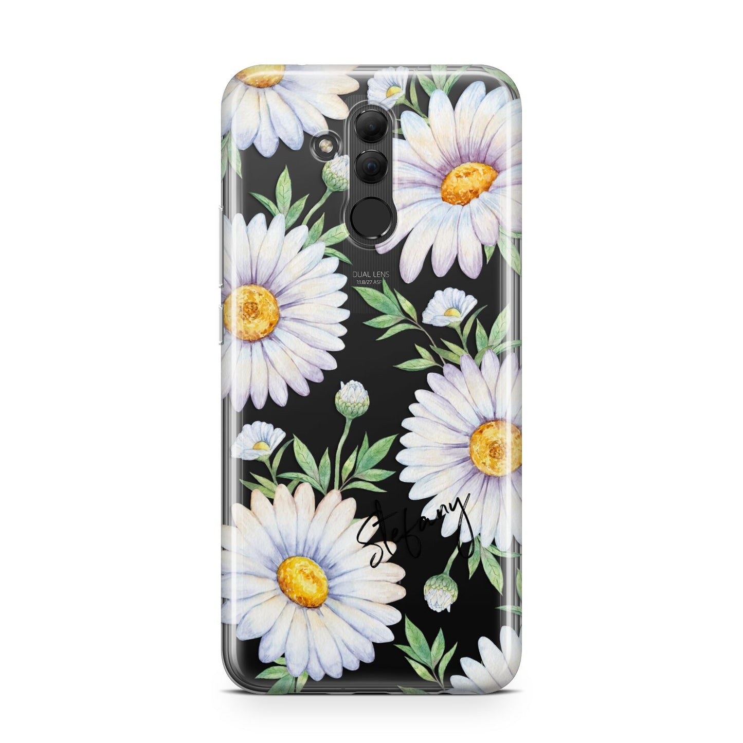 Personalised White Daisy Huawei Mate 20 Lite