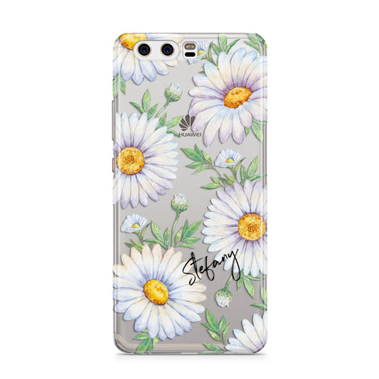 Personalised White Daisy Huawei P10 Phone Case