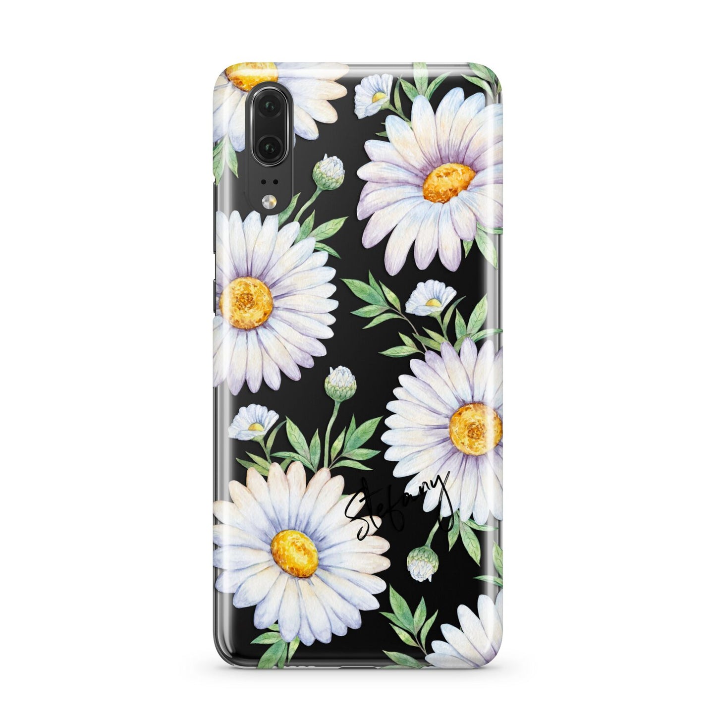 Personalised White Daisy Huawei P20 Phone Case