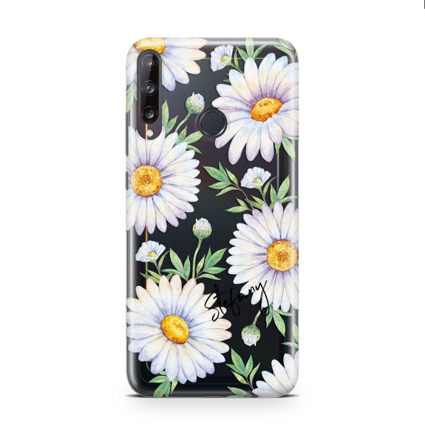 Personalised White Daisy Huawei P40 Lite E Phone Case