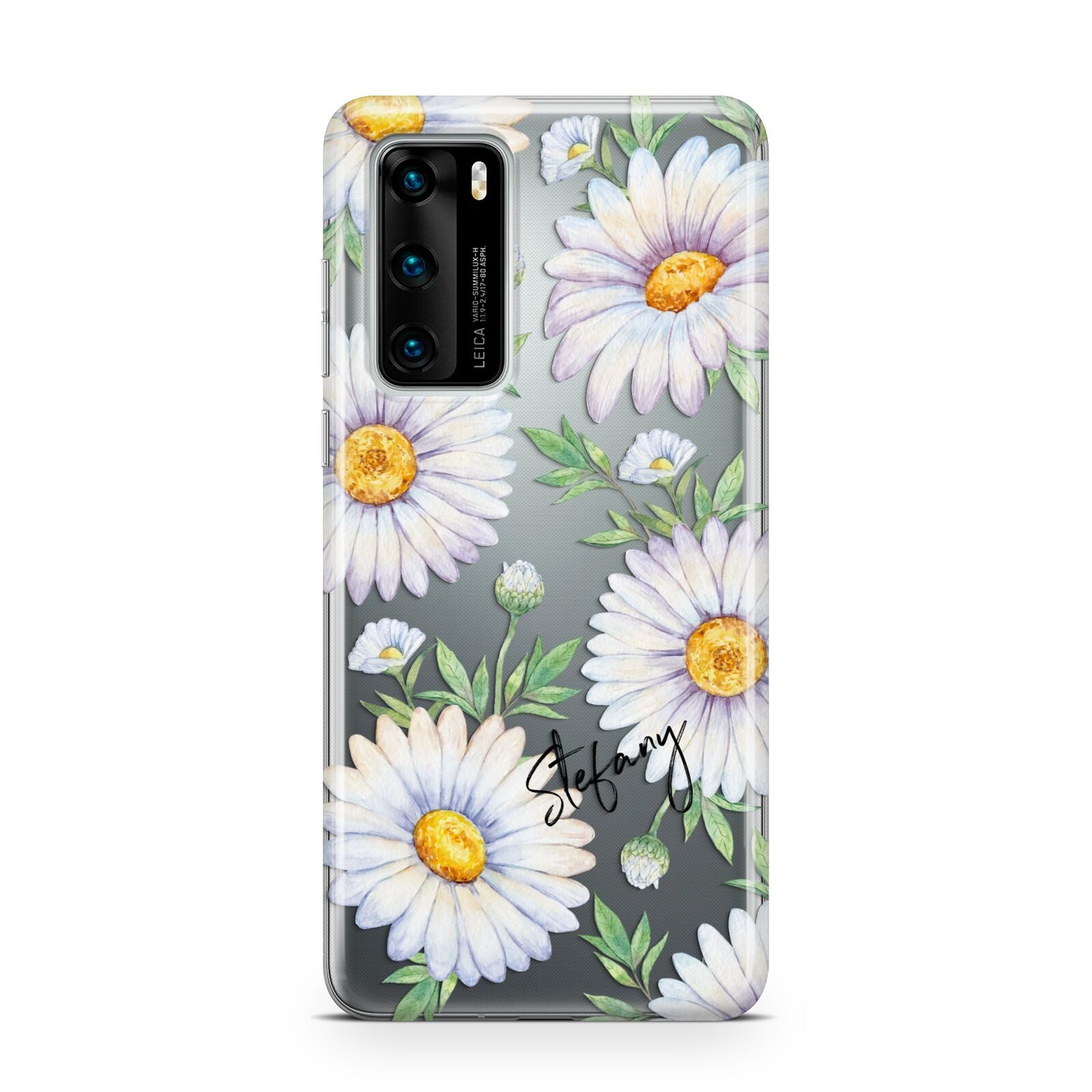 Personalised White Daisy Huawei P40 Phone Case