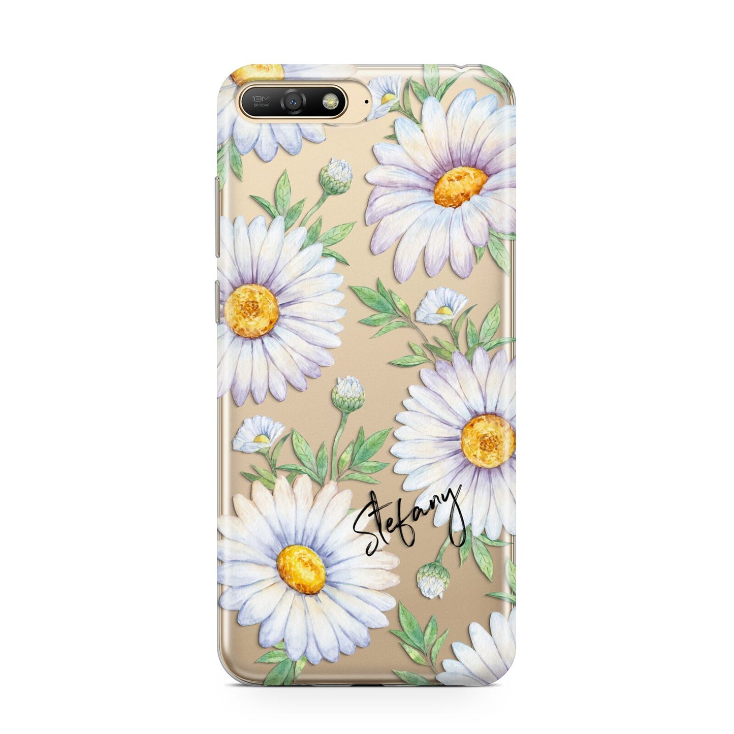 Personalised White Daisy Huawei Y6 2018