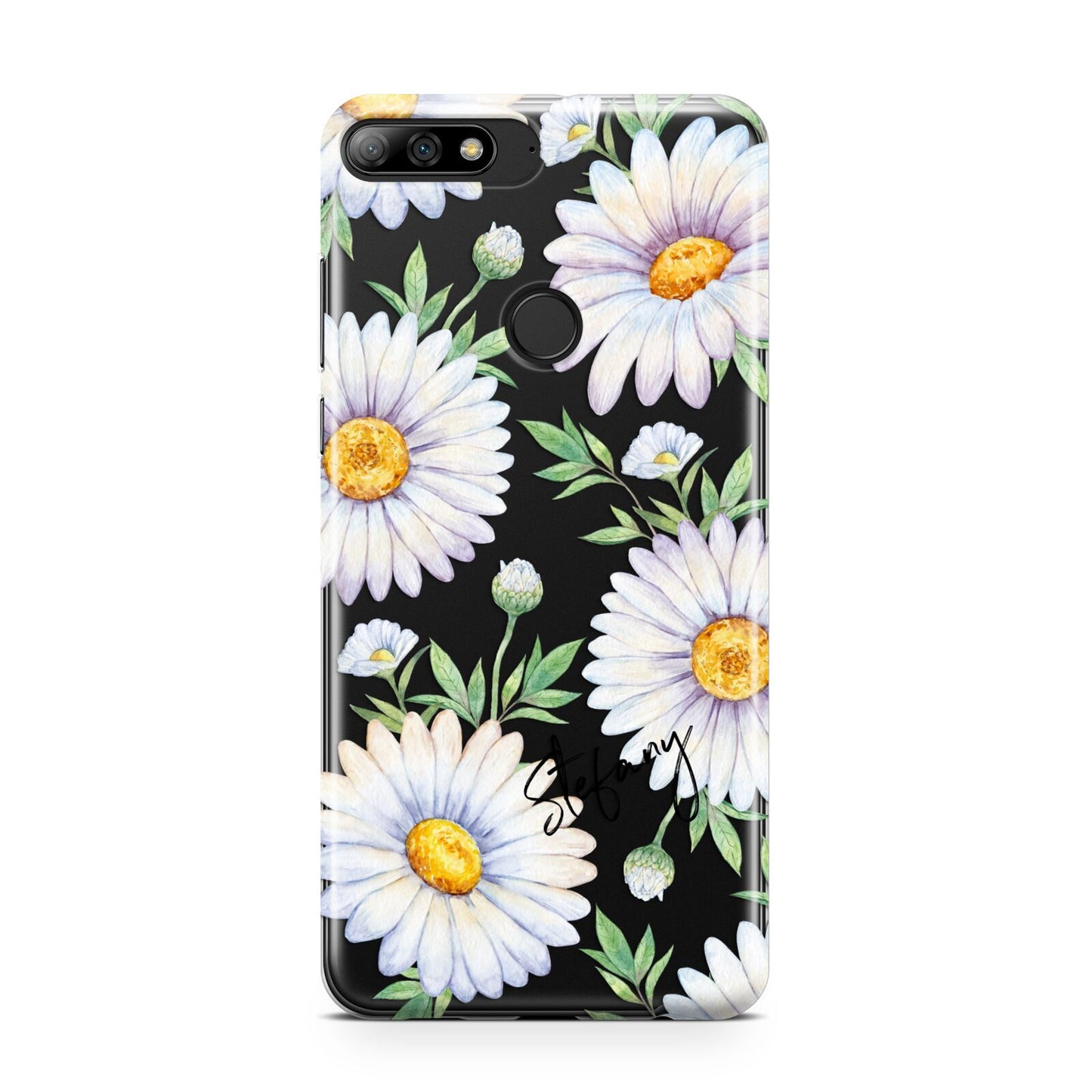 Personalised White Daisy Huawei Y7 2018