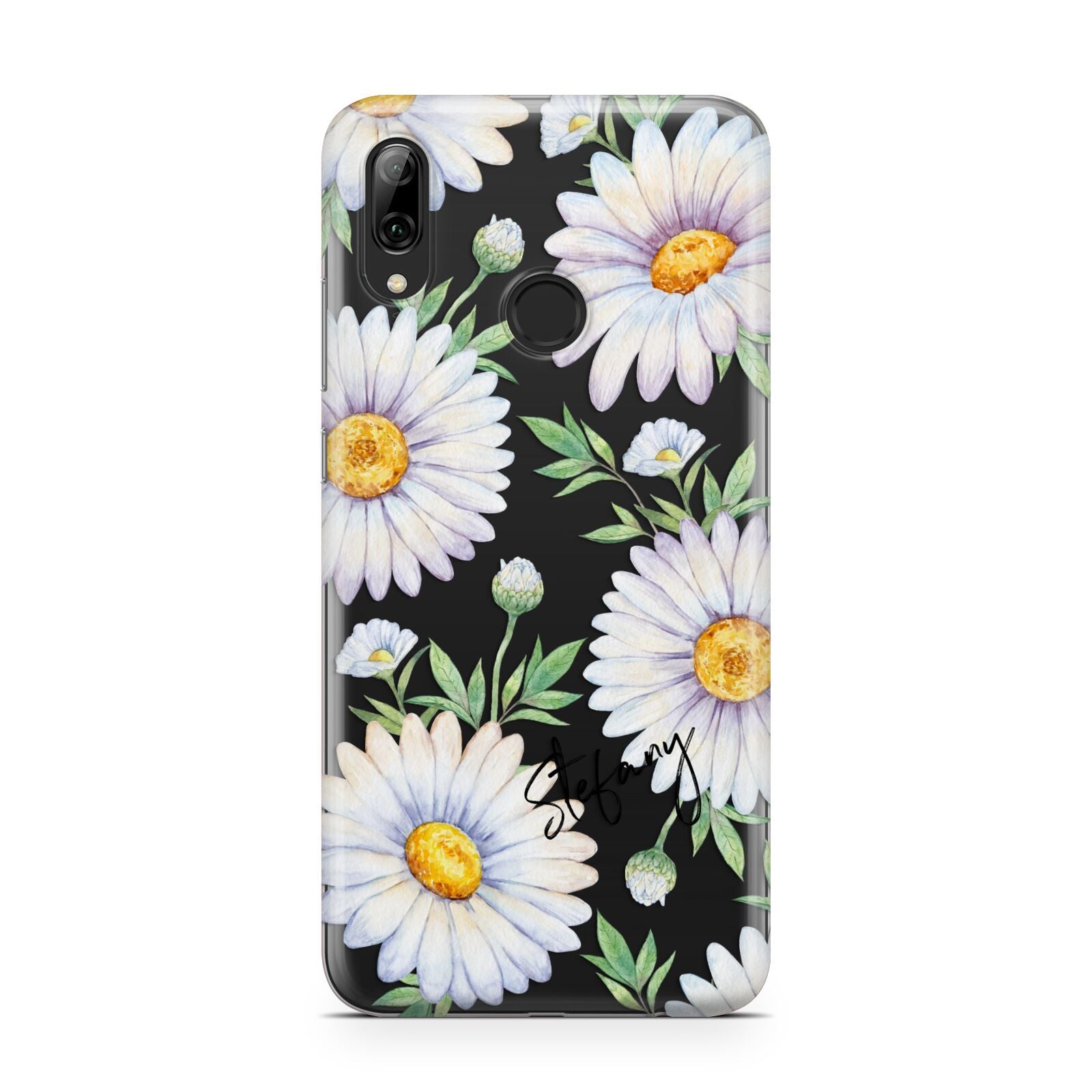 Personalised White Daisy Huawei Y7 2019