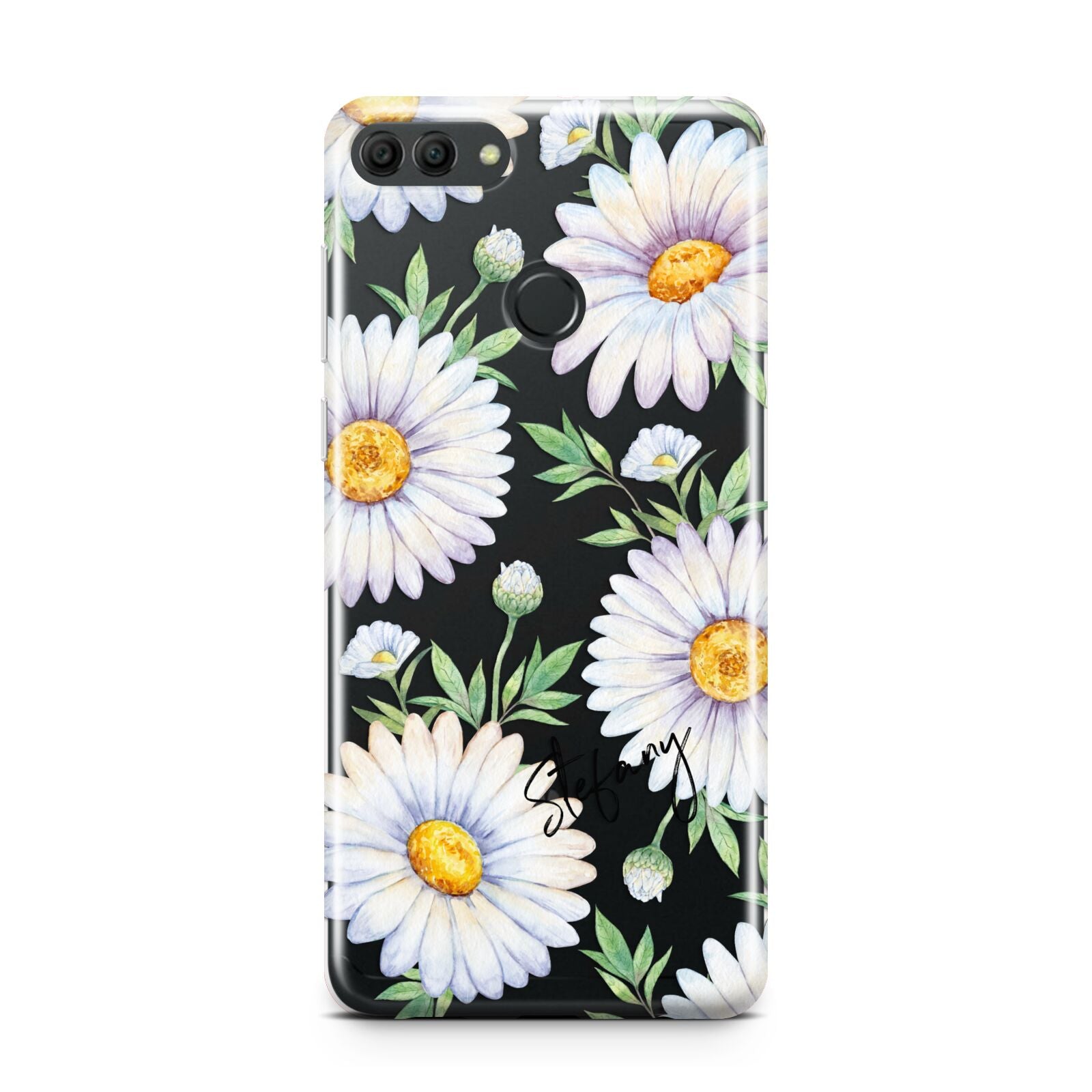 Personalised White Daisy Huawei Y9 2018