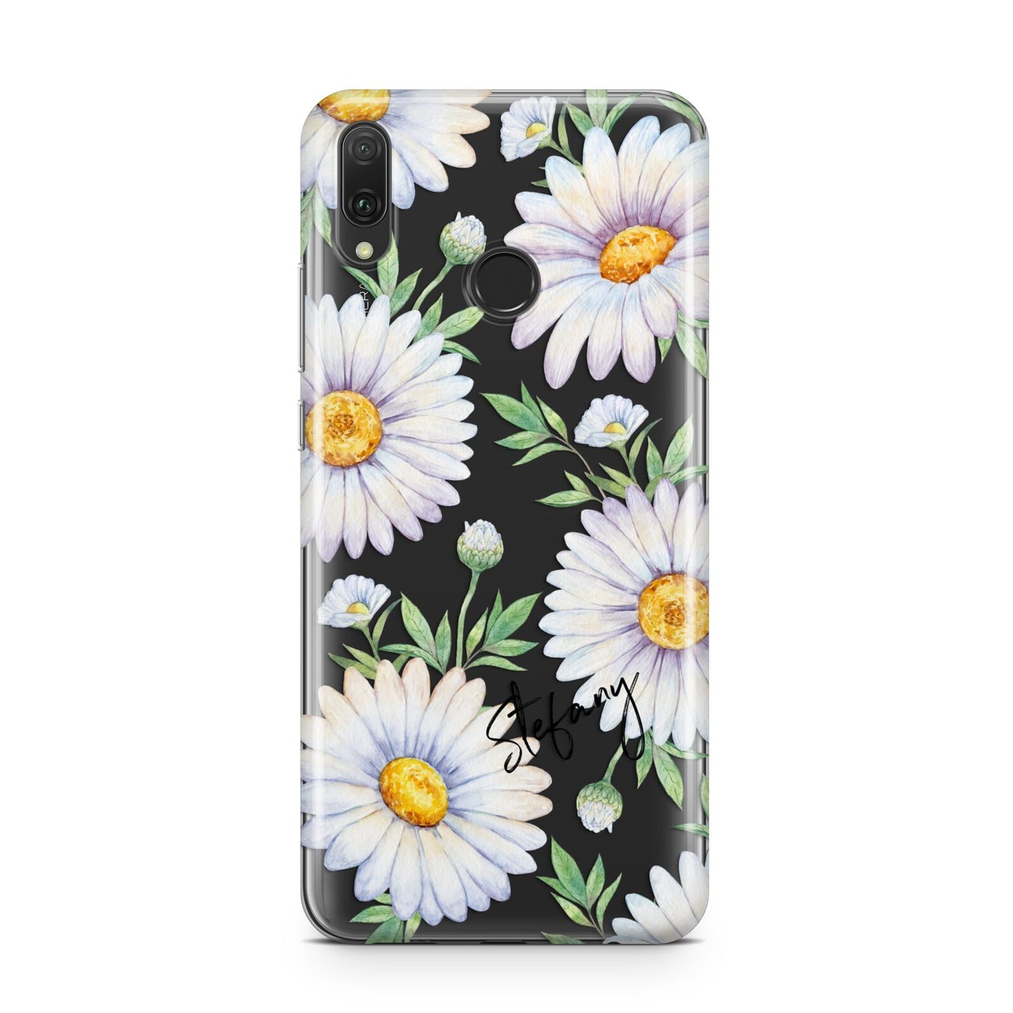 Personalised White Daisy Huawei Y9 2019