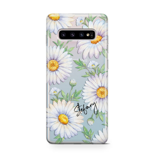 Personalised White Daisy Protective Samsung Galaxy Case