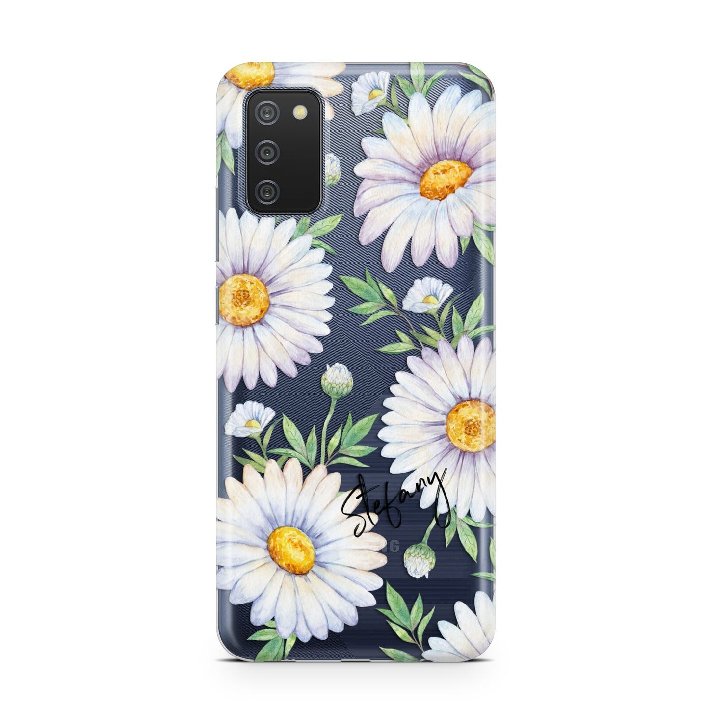 Personalised White Daisy Samsung A02s Case